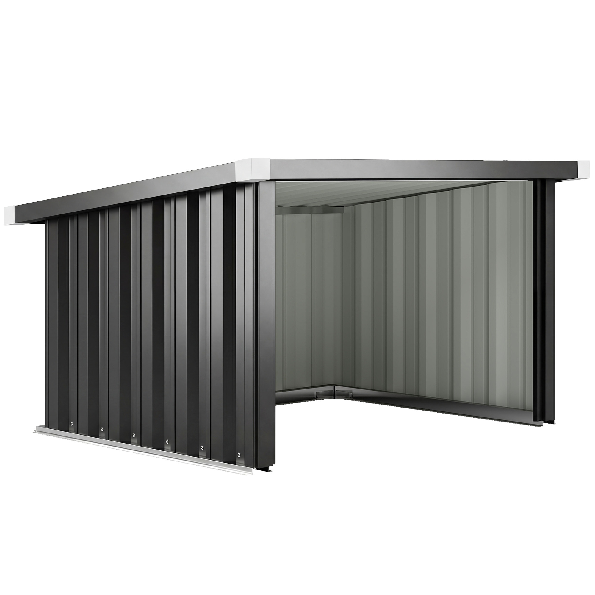 Mähroboter Garage Stahl 108 x 86 x 62,5 cm Rasenroboter Garage mit Pultdach Schutzkante Verzinkte Stahl