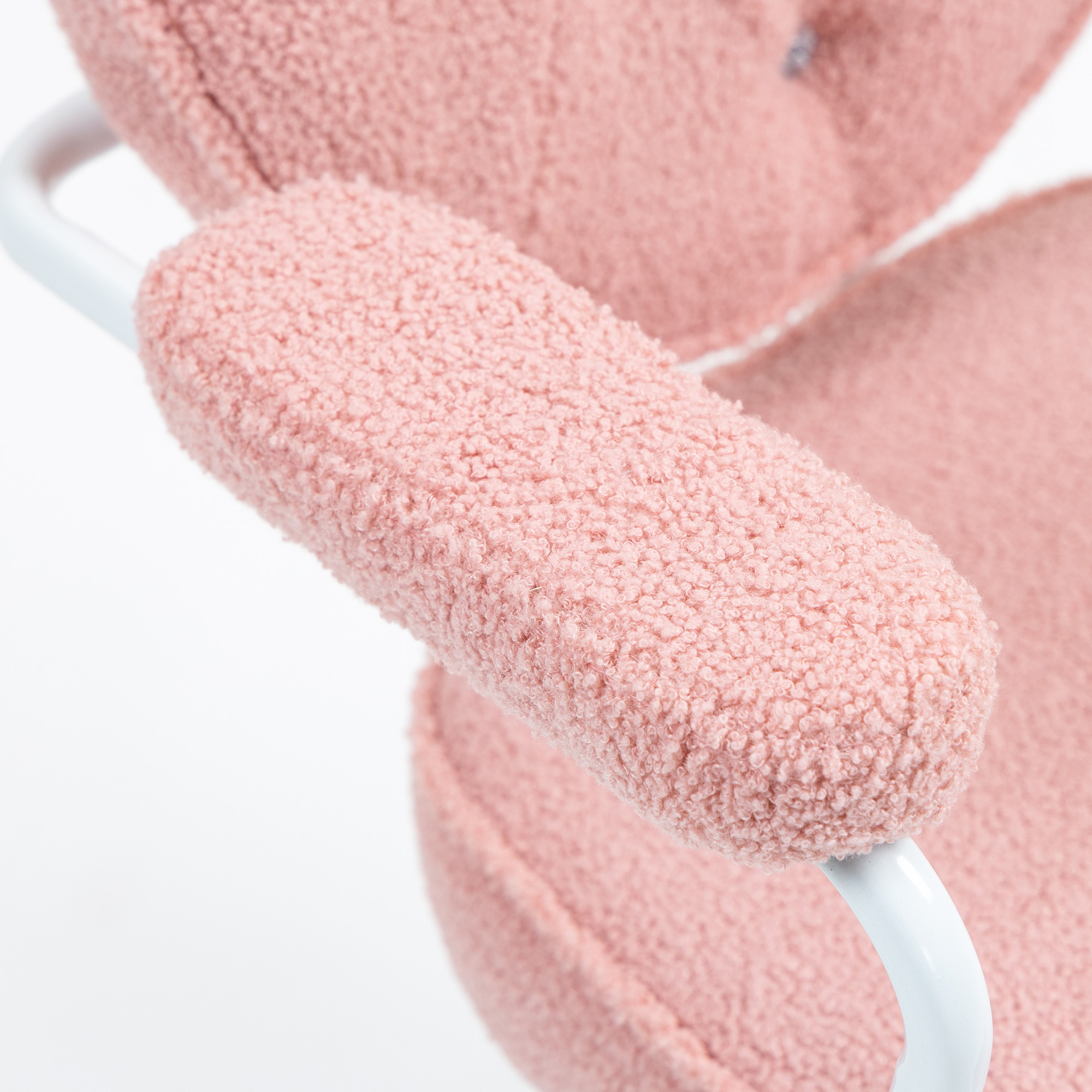 Schöner Bürostuhl mit geknöpftem, weichem Bezug, höhenverstellbar, Rosa