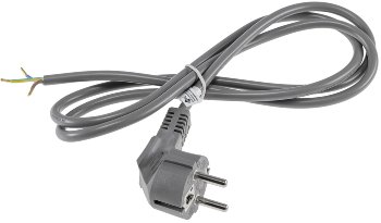 Netzkabel 1,5m, grau, 3x 0,75mm², Schutzkontakt-Stecker > blanke Enden