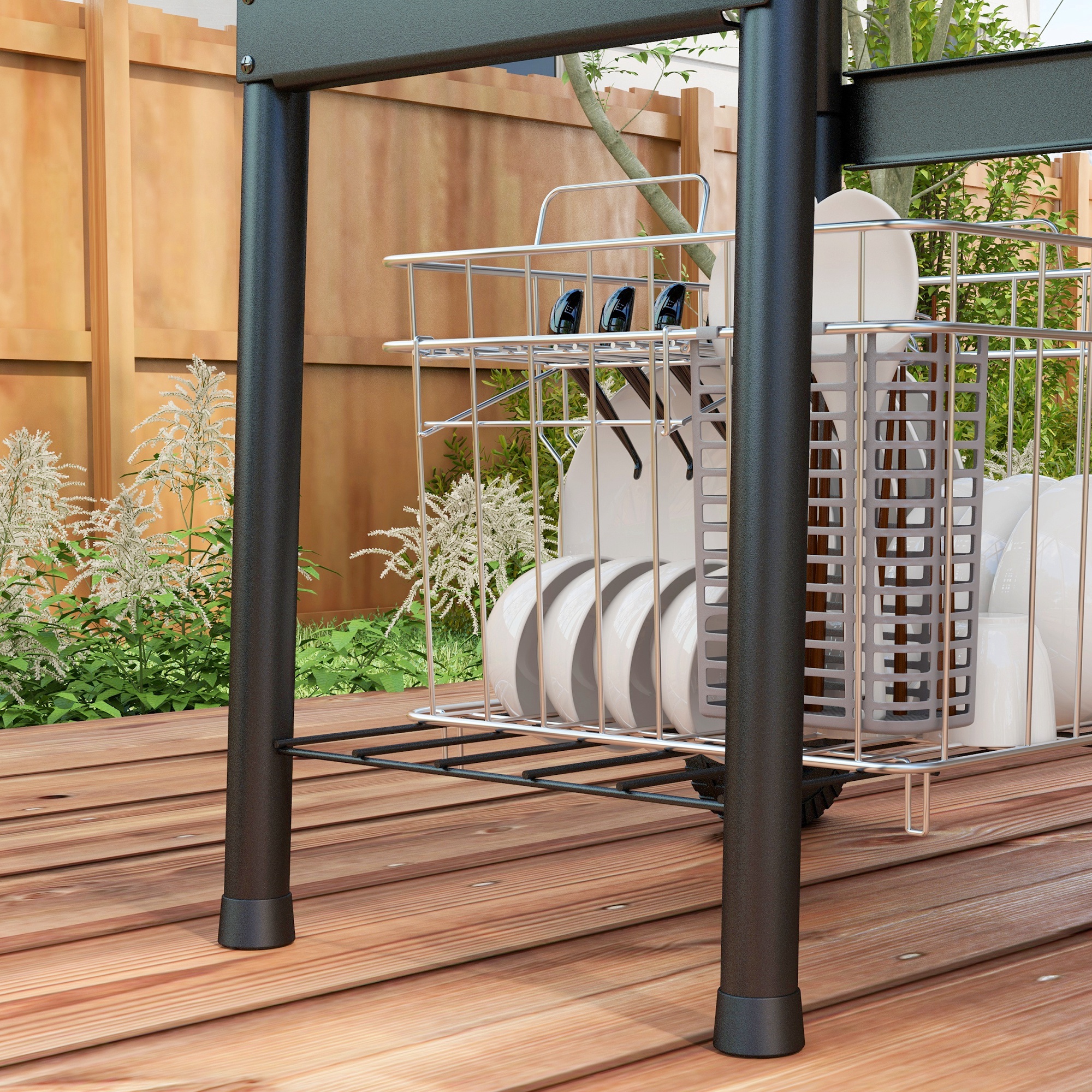 Holzkohlegrill Smoker BBQ-Grill, 1 Ablage,inkl, Thermometer, 83 x 46,5 x 115 cm, Schwarz