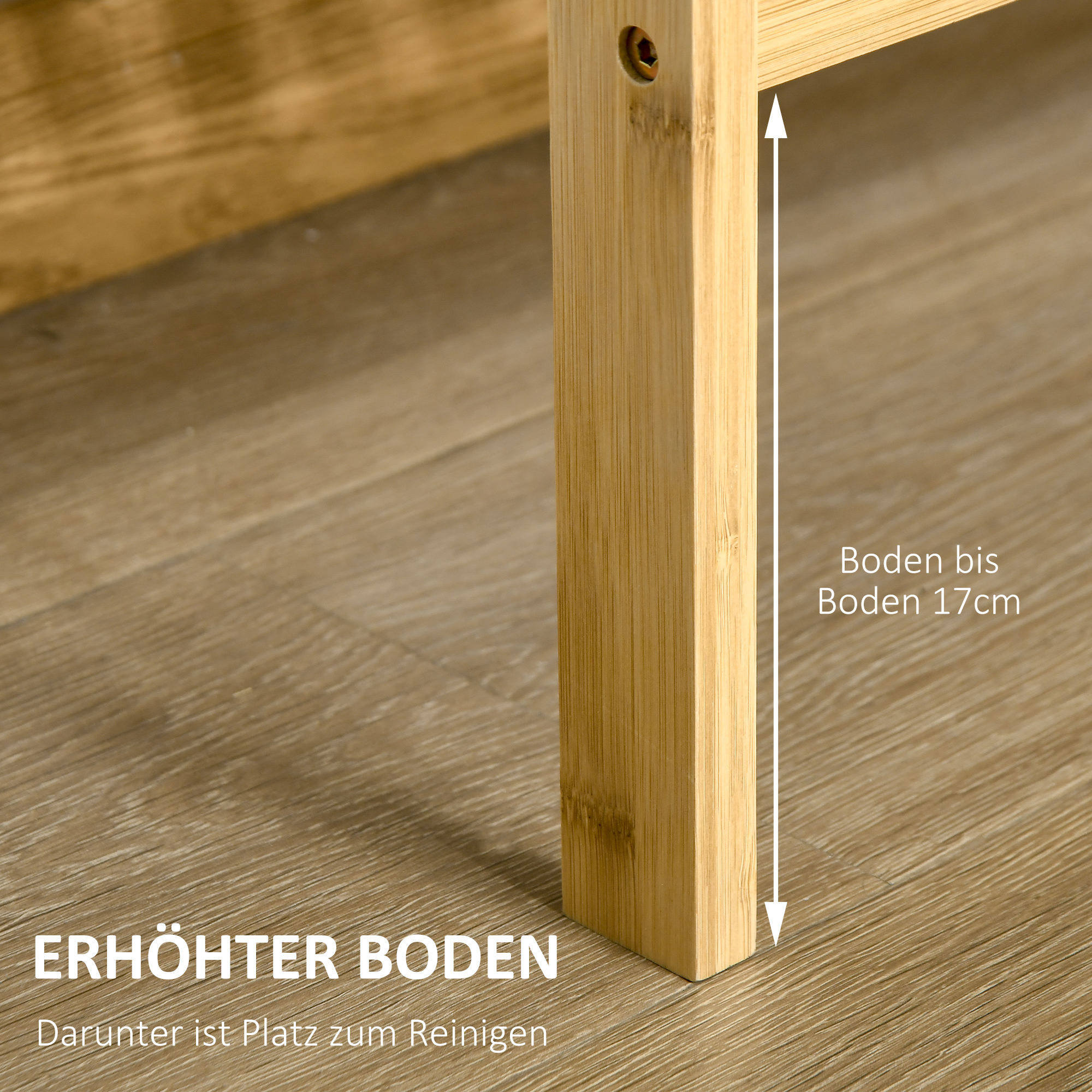 Regal Bambusregal 3 Regalböden, Bambus  62 cm x 33 cm x 80 cm, Natur