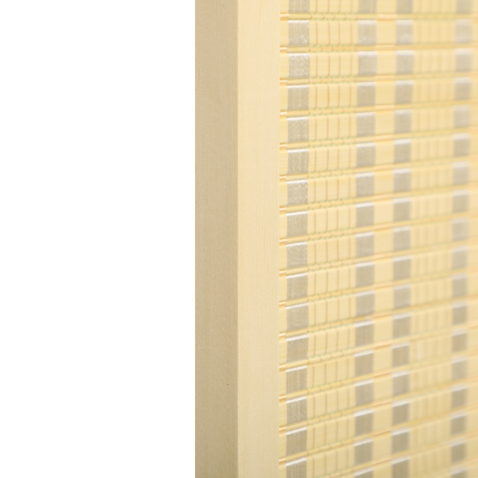 4-teiliger Raumteiler, 180 x 180 cm, Faltbarer Sichtschutz aus Bambus und Baumwolle für Wohnzimmer, Schlafzimmer, Natur