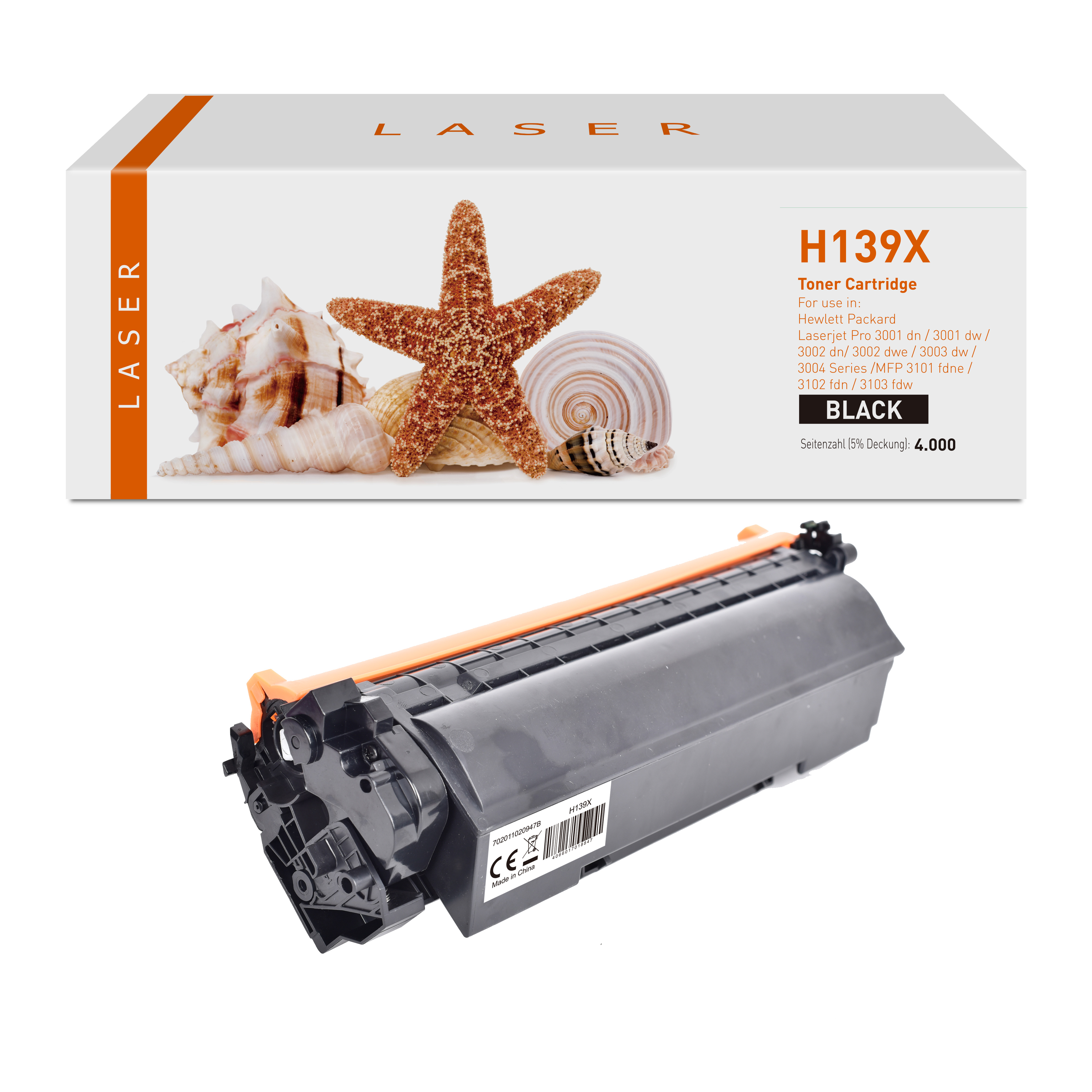 139X alternativ Toner schwarz für HP / W1390X / 4.000 Seiten