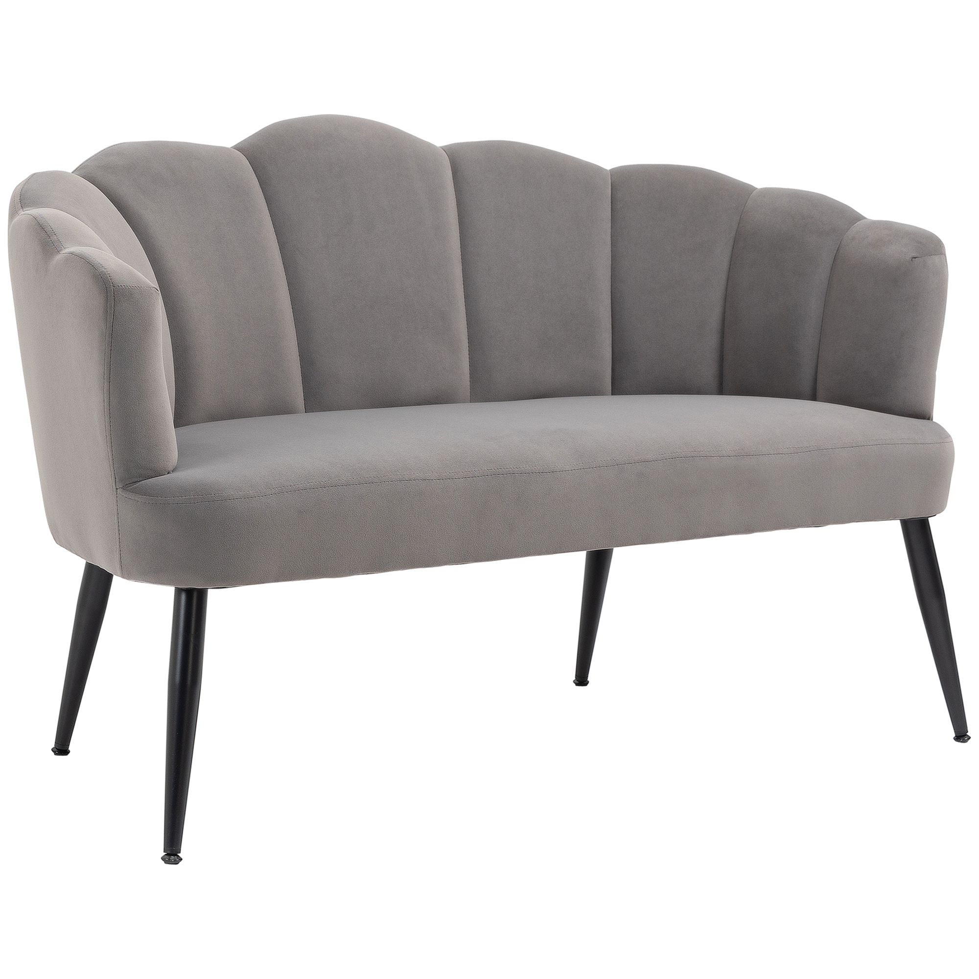 2-Sitzer-Sofa, Doppelsofa, Zweisitzer Loungesessel im Modern-Design, bis 160 kg belastbar, 132 x 66 x 80 cm, Grau