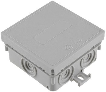 Feuchtraum-Kabelabzweigkasten, 10er Pack, 75x75x40mm, IP54, 7-fach, grau