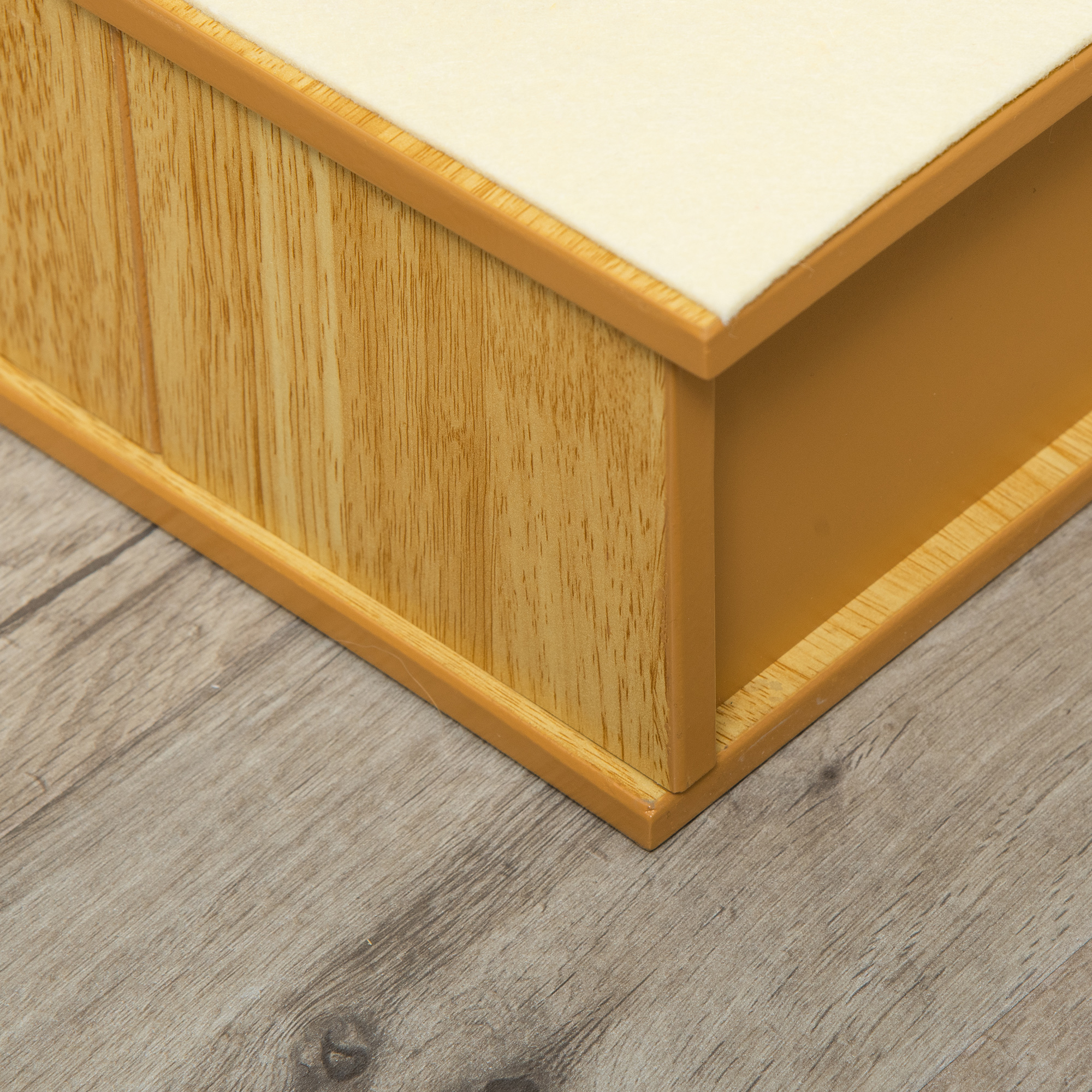 Haustiertreppe, für Hunde/Katzen, 4-stufig, Kurzplüsch, bis 30 kg, 40 x 59 x 54,2 cm, Natur