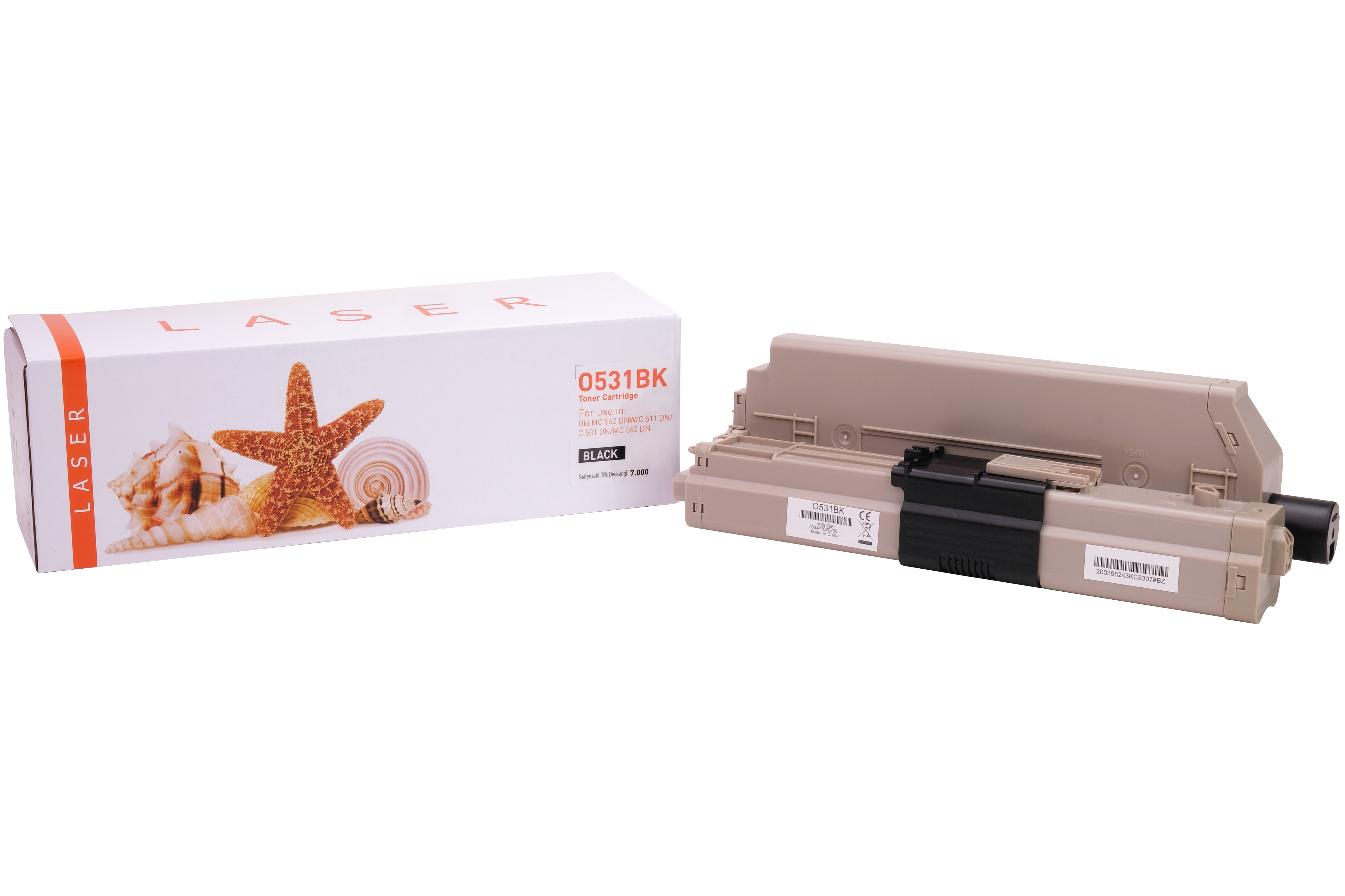 C531schwarz alternativ Toner schwarz für Oki / 44973508 / 7.000 Seiten