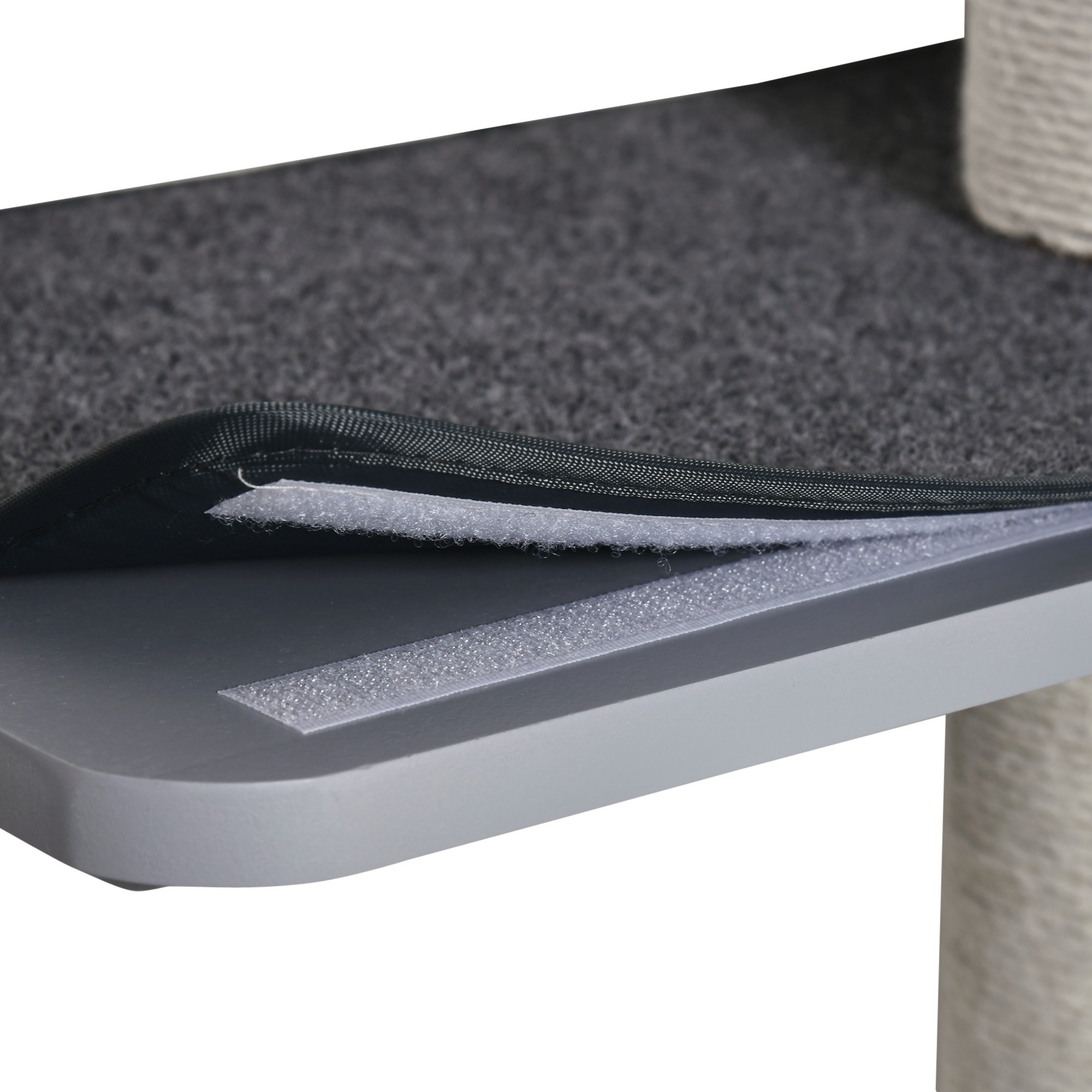 Wandkratzbaum Katzen-Kletterwand Kratzbaum Katzenmöbel für die Wand Kletterspaß für Katzen Wandmontage Holz Hellgrau+Beige 66 x 28 x 137 cm