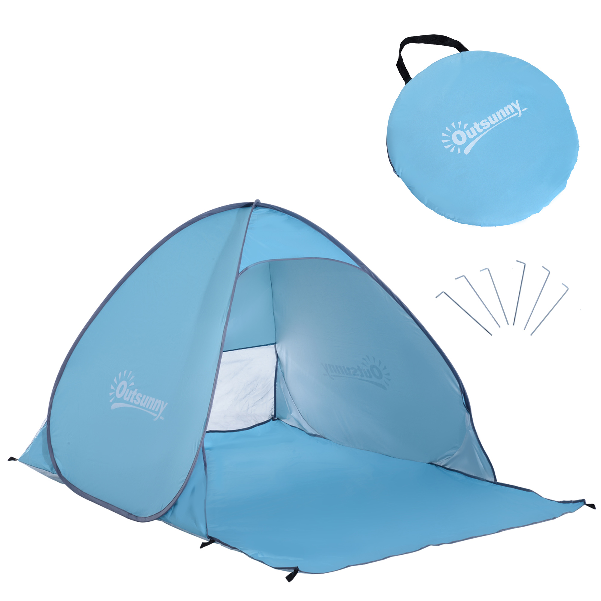Pop-up-Zelt, Strandzelt, Campingzelt, Polyester, 200 x 150 x 119 cm, Blau