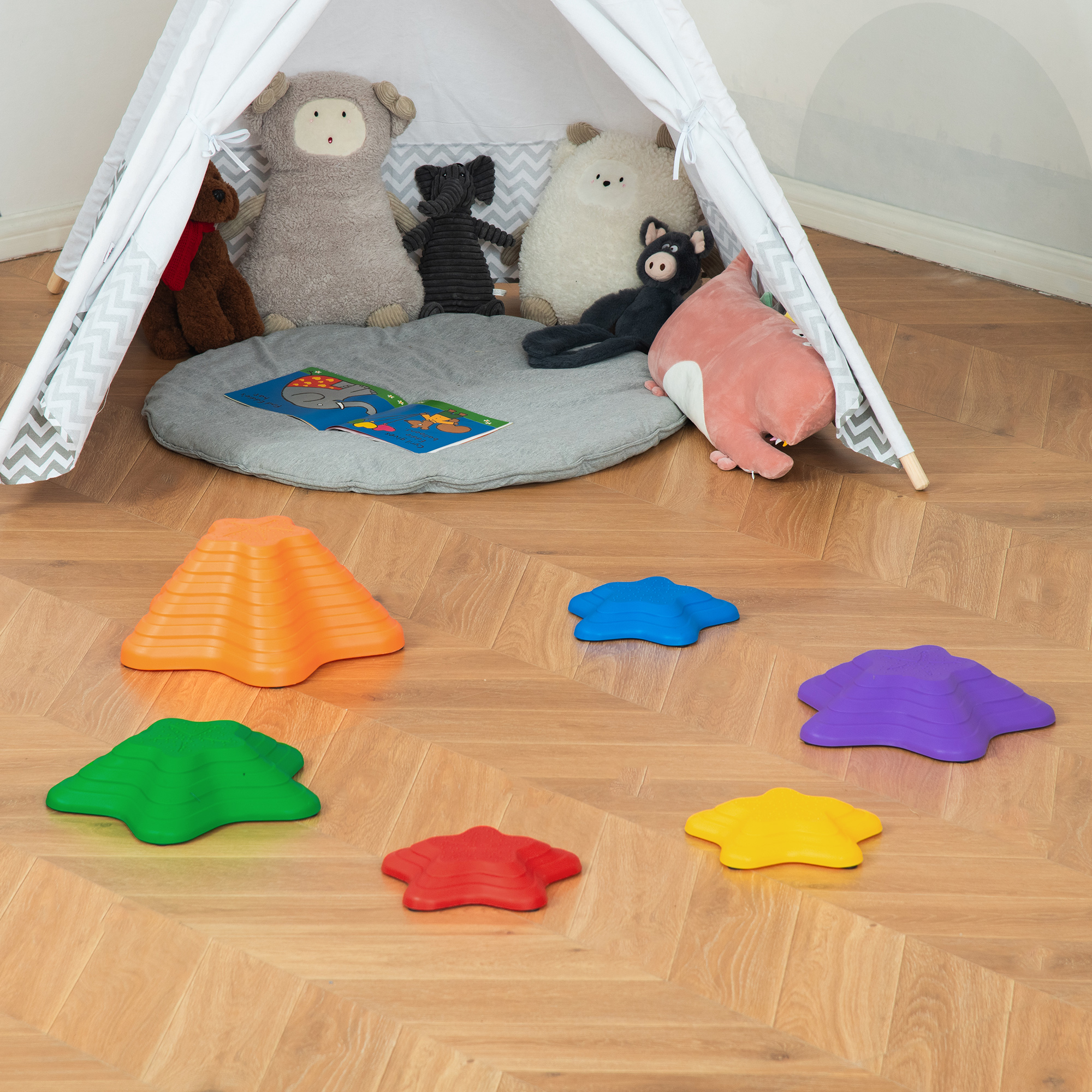 Trittsteine für Kinder, stapelbar, rutschfest, 3 Größen, bis 80 kg, In-/Outdoor