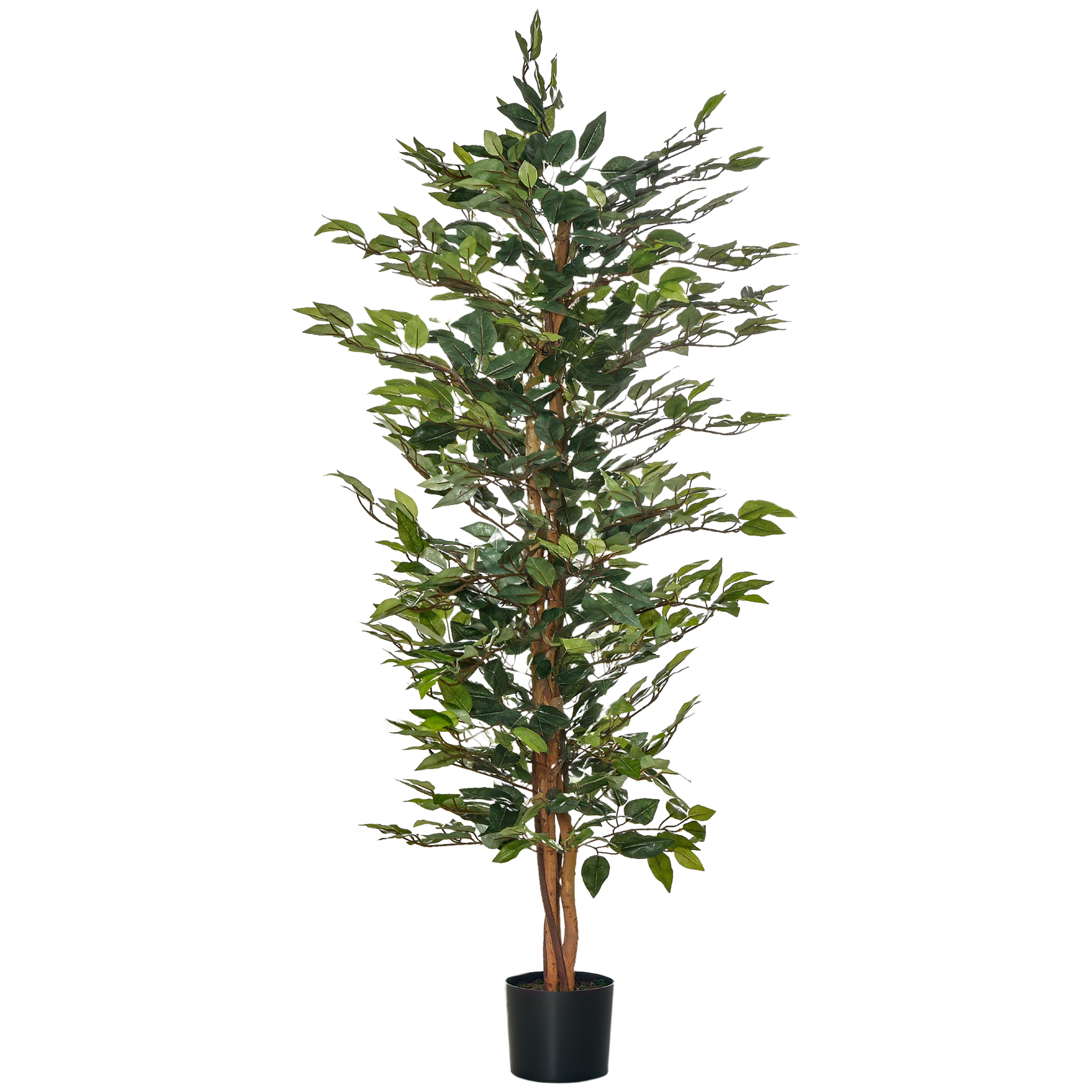 Ficus-baum groß 150 cm Kunstbaum, Kunstpflanze, Plastik Künstliche Pflanzen im Topf, Fake Plant wie echt für Wohnzimmer Schlafzimmer Büro Garten Moderne Dekoration Geschenk