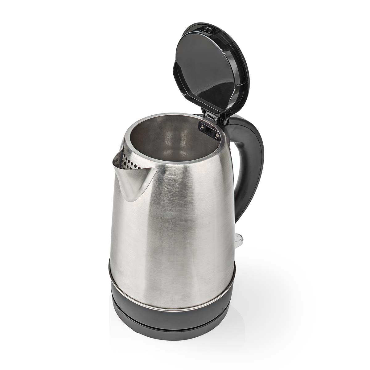 Wasserkocher | 1.7 l | Edelstahl | Aluminium / schwarz | Um 360 Grad drehbar | Verdecktes Heizelement | Strix Controller | Boil-dry protection