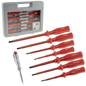 Schraubendreher-Set "KS-8 Elektro", mit Koffer, isolierter Schaft, 8-teilig
