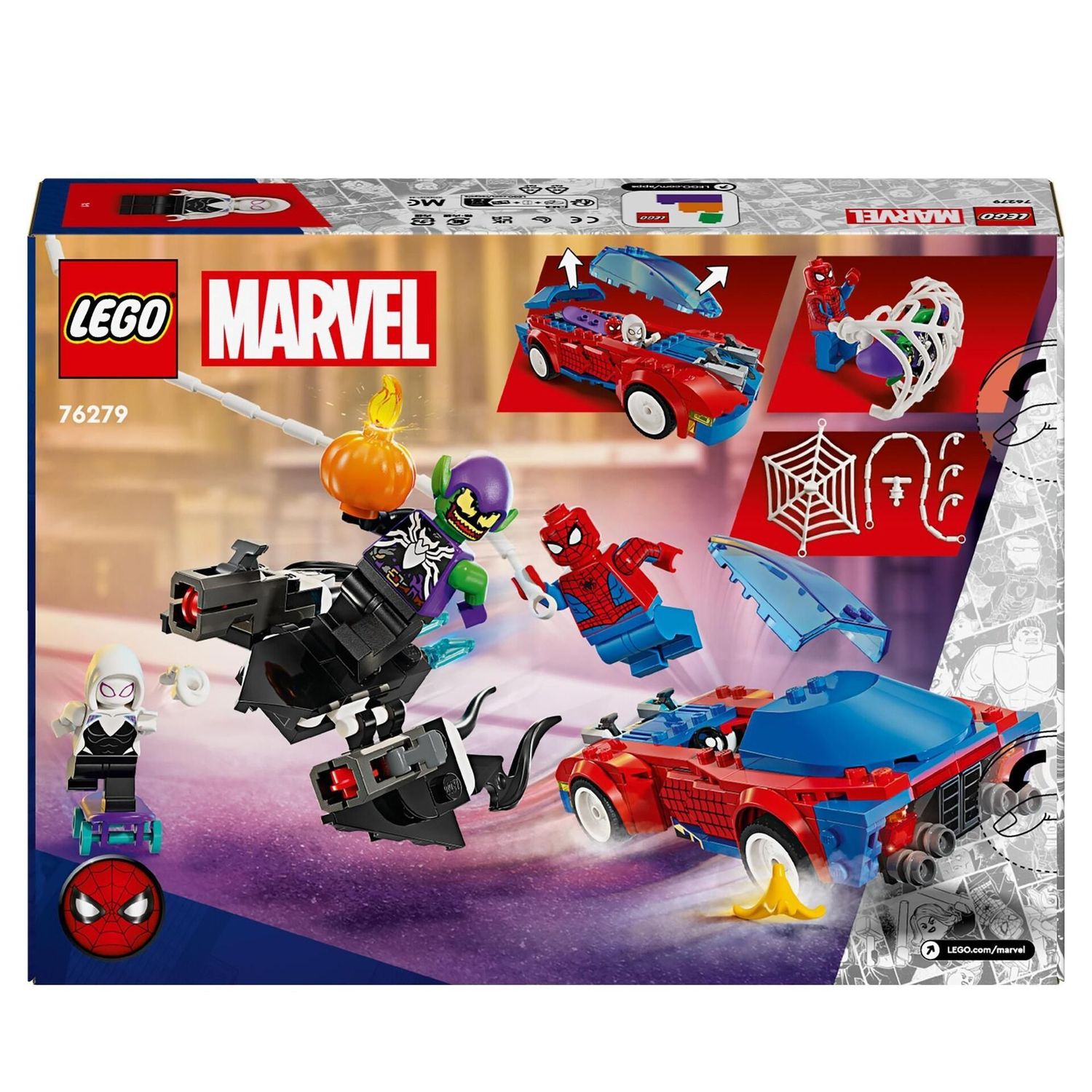 LEGO® 76279 - Marvel Super Heroes  - Spider-Mans Rennauto & Venom Green Goblin (227 Teile)