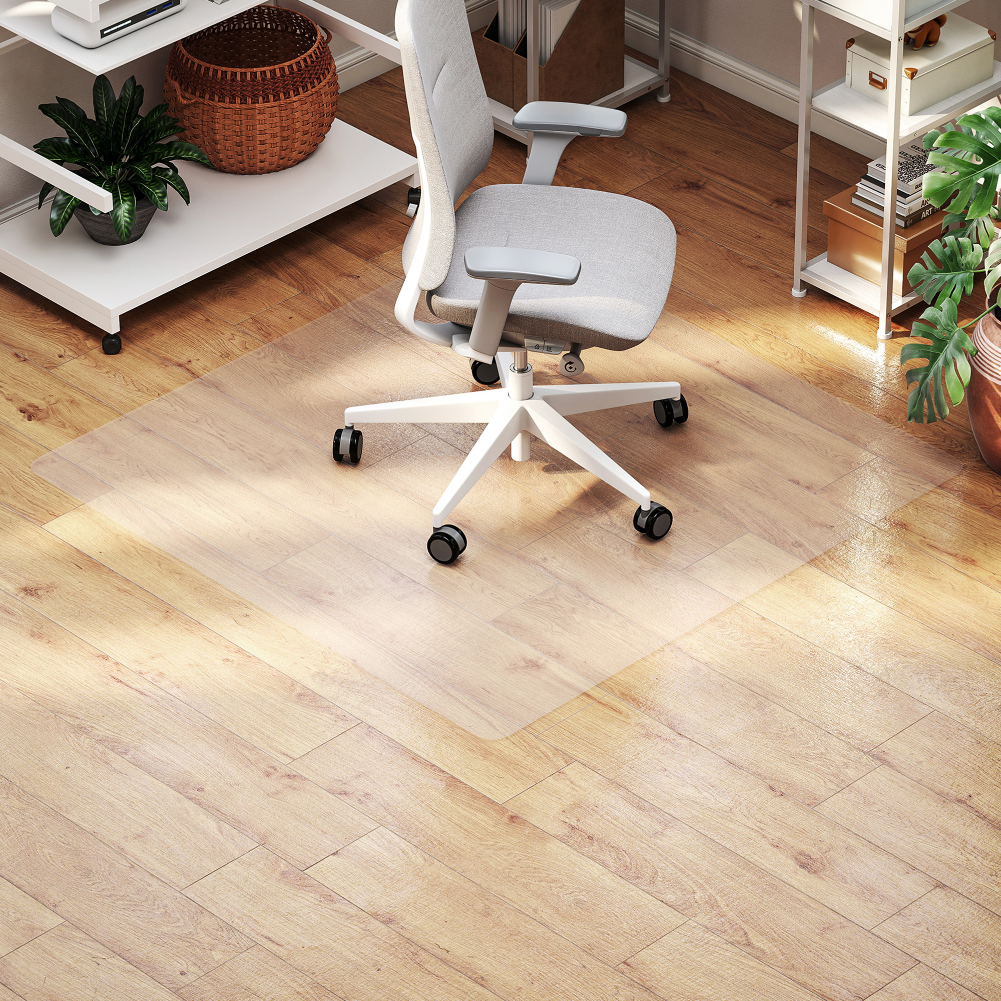 Bodenschutzmatte, rutschfest, 1,5mm dick, 120x120cm, Transparent