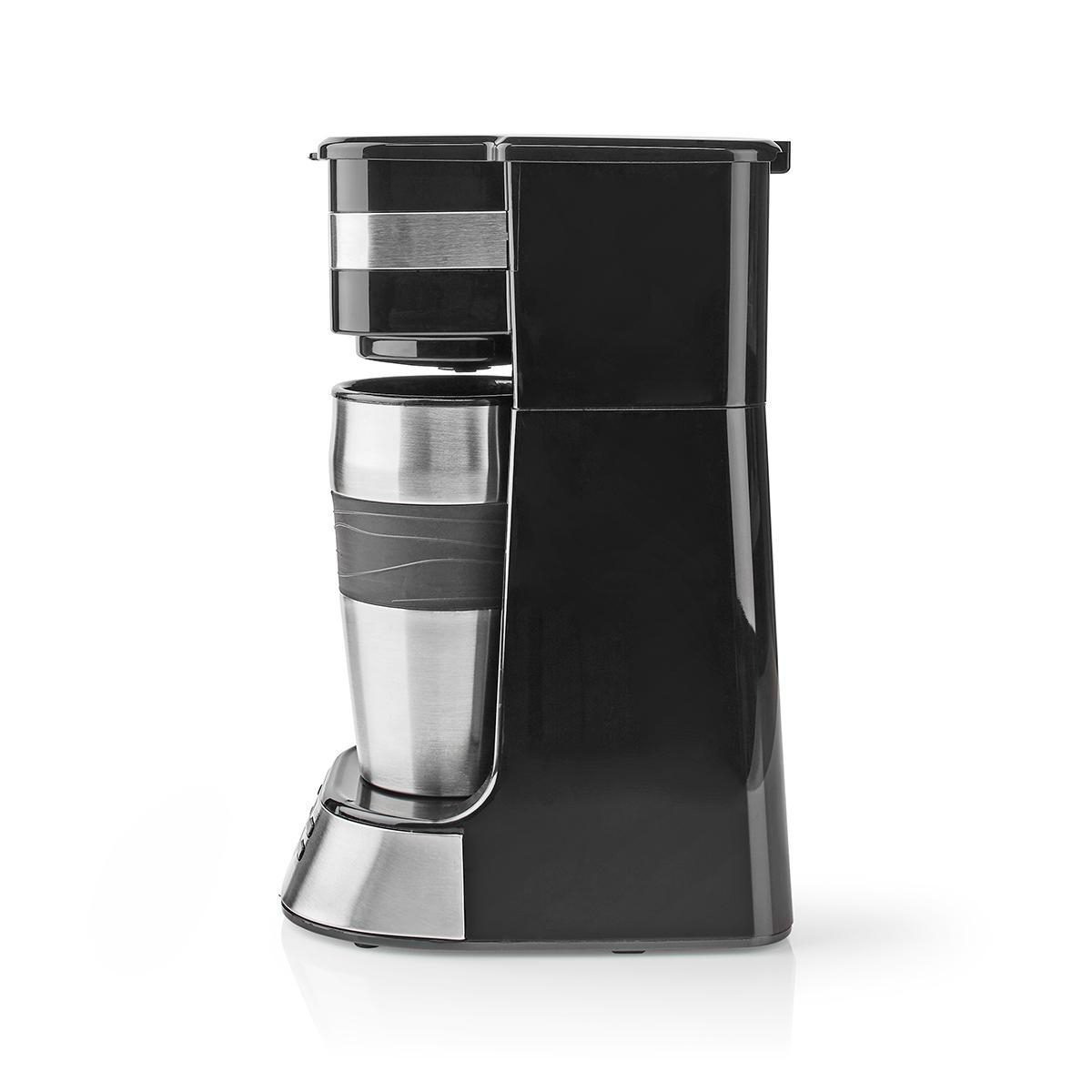 Kaffeemaschine | Filter Kaffee | 0.4 l | 1 Tassen | Timer einschalten | schwarz / Silber
