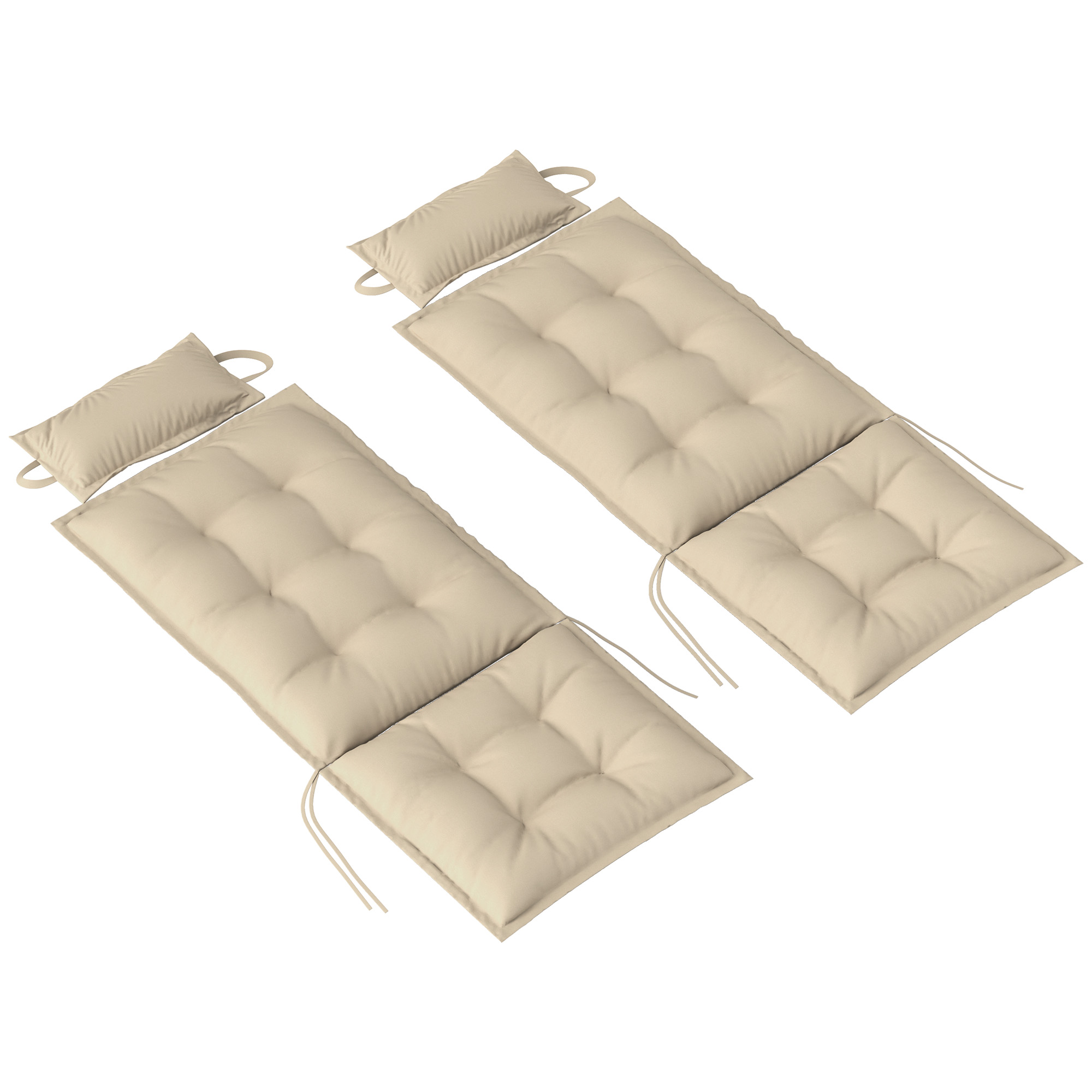 2er Set Auflage für Sonnenliege Wasserabweisend Liegenauflage für Gartenliege Polsterauflage 50x116x5 cm, Beige