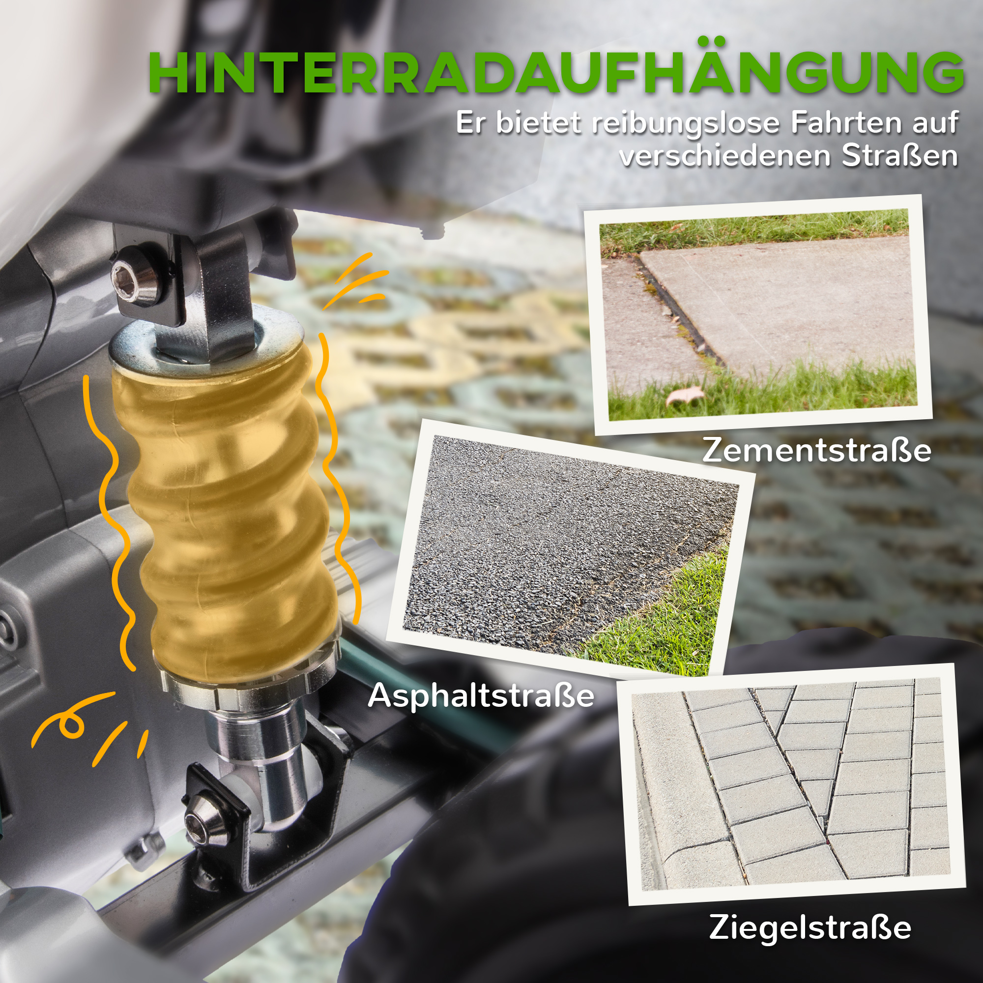 Elektro-Motorrad für Kinder, 12V Kindermotorrad mit Musik, Kinderfahrzeug mit Trainingsrädern, 3-6 Jahre, Grün