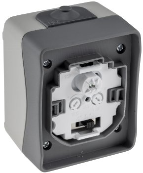 NUQUI Feuchtraum PIR Bewegungsmelder, 120°, bis 6m,  250V~, 2-500W, IP54