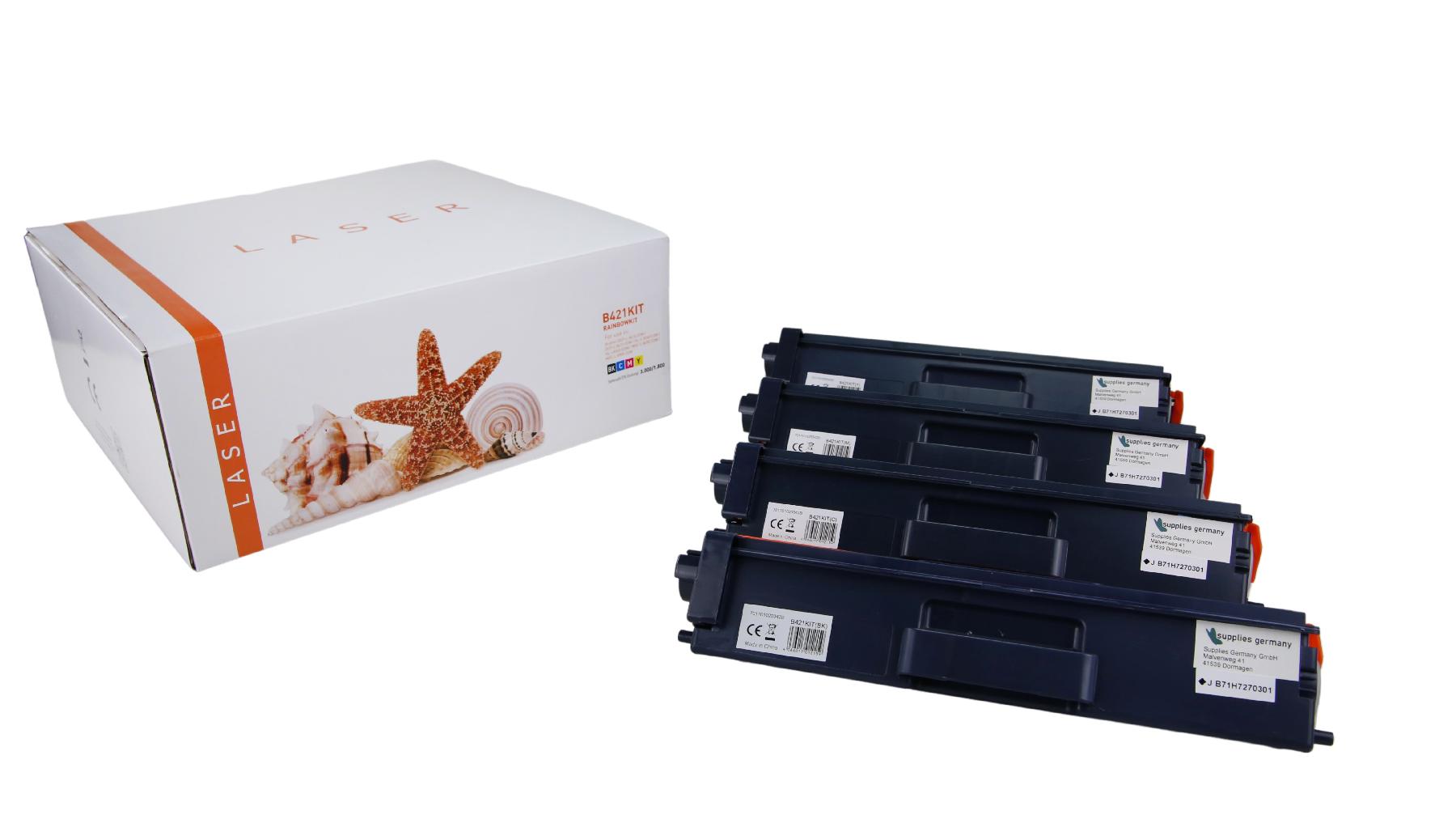 TN421KIT alternativ Toner Rainbowkit für Brother / TN421 / BK3.000 / CMY1.800 Seiten