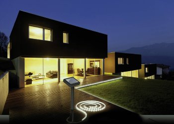 LED Solar LED-Stripe 3m, warmweiß 3000K, IP44, Dämmerungssensor
