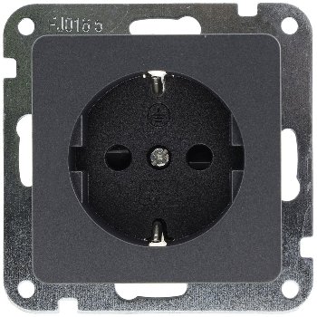 MILOS Schutzkontakt-Steckdose, Anthrazit, 250V~/ 16A, OHNE Rahmen, Klemmanschluss MILOS Schutzkontakt-Steckdose, Anthrazit, 250V~/ 16A, OHNE Rahmen, Klemmanschluss
