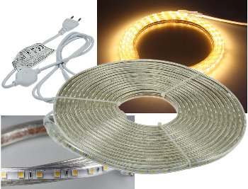 LED-Stripe "Ultra-Bright" 230V, 10m, 600 Lumen/Meter, warmweiß LED-Stripe "Ultra-Bright" 230V, 10m, 600 Lumen/Meter, warmweiß