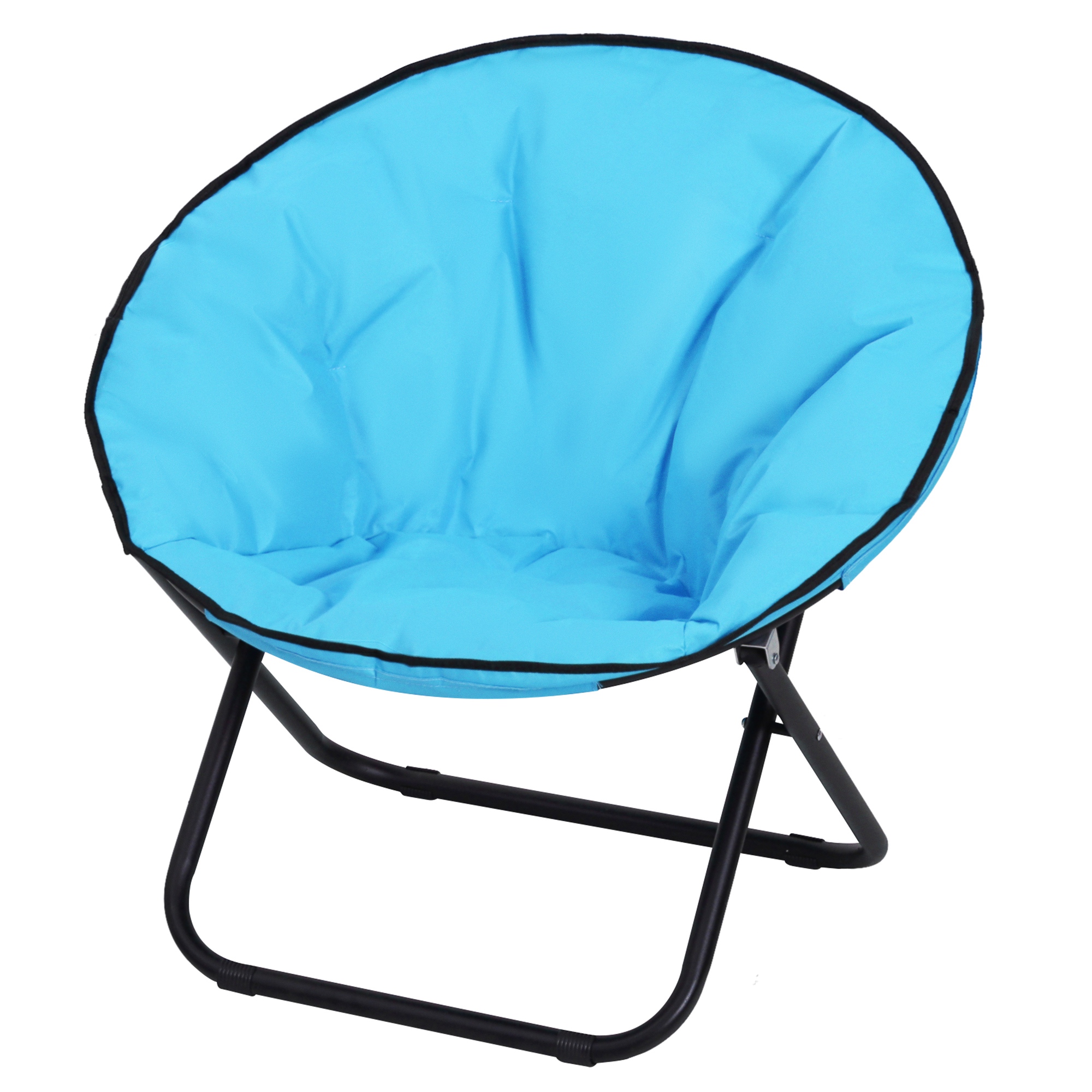 Campingstuhl Faltbar Campingsessel mit Lehne, Klappstuhl bis 120kg, gepolstert Moonchair Extra Breit, Faltsessel Outdoor Stuhl für Garten, Balkon, Camping, Blau