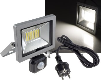 LED-Fluter SlimLine "CTF-SLT30 PIR", 30W, IP44, 2960lm, 4200K, Bewegungsmelde LED-Fluter SlimLine "CTF-SLT30 PIR", 30W, IP44, 2960lm, 4200K, Bewegungsmelde