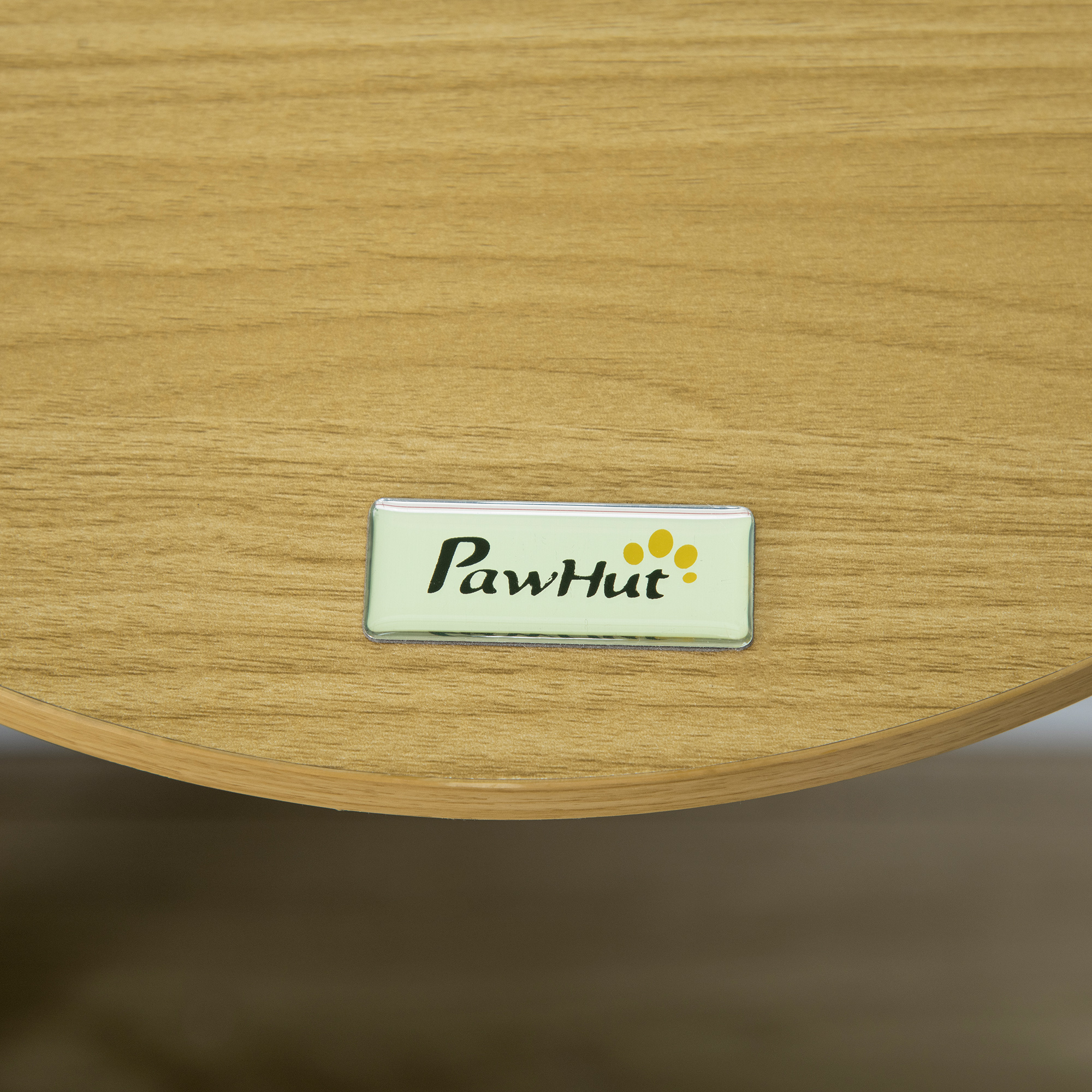 Wandliege, Katzenbett, mit Schutzrand, Liegekissen, für Wandmontage, Eiche+cremeweiß, 34 x 34 x 10,5 cm