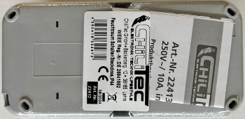 Feuchtraum Kombi-Schalter/Steckdose,IP44, 250V~/ 10/16A, grau, AP vertikal