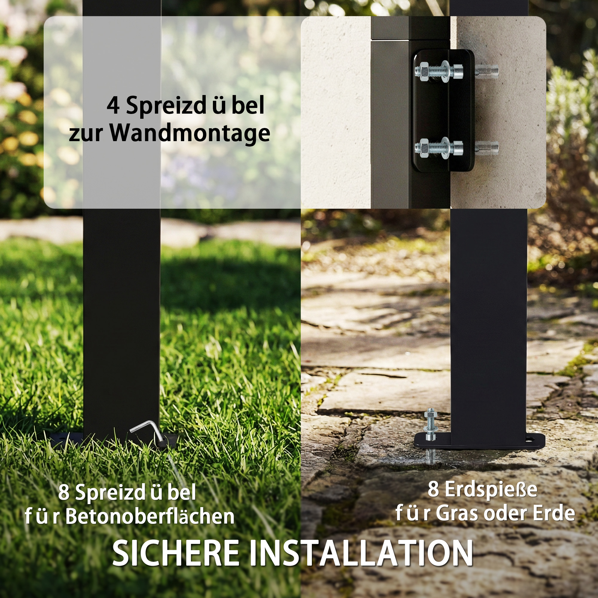 Grillpavillon 2,44 x 1,48 m Gartenpavillon mit Pultdach, Gartenlauben mit UV-Schutz 50+ Dunkelgrau