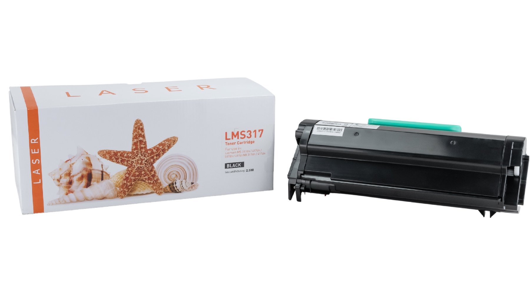 MS317 alternativ Toner black für Lexmark / 51B2000 / 2.500 Seiten