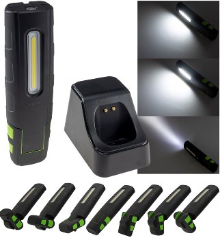 LED Stableuchte mit Akku "FlexiLED 880", Ladeschale, Magnetfuß,10W, 880lm,IP67