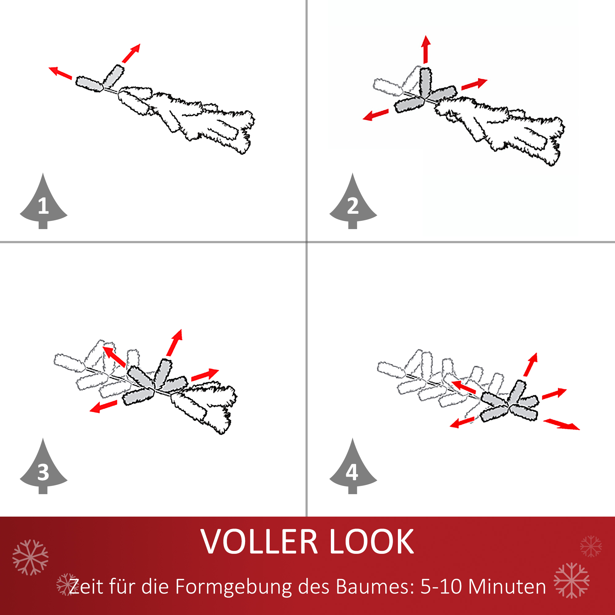 Mini Künstlicher Weihnachtsbaum 60 cm Tannenbaum künstlich mit Schnee, 67 Spitzen Zementbasis für drinnen Büro