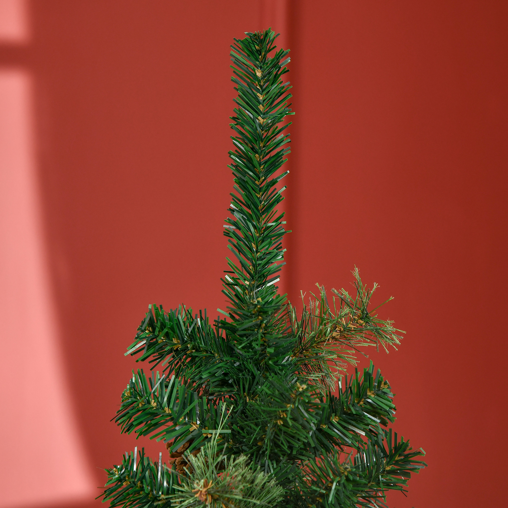 Künstlicher Weihnachtsbaum, schlank, Tannenzapfen, flammenhemmend, 46 x 165 cm, Grün