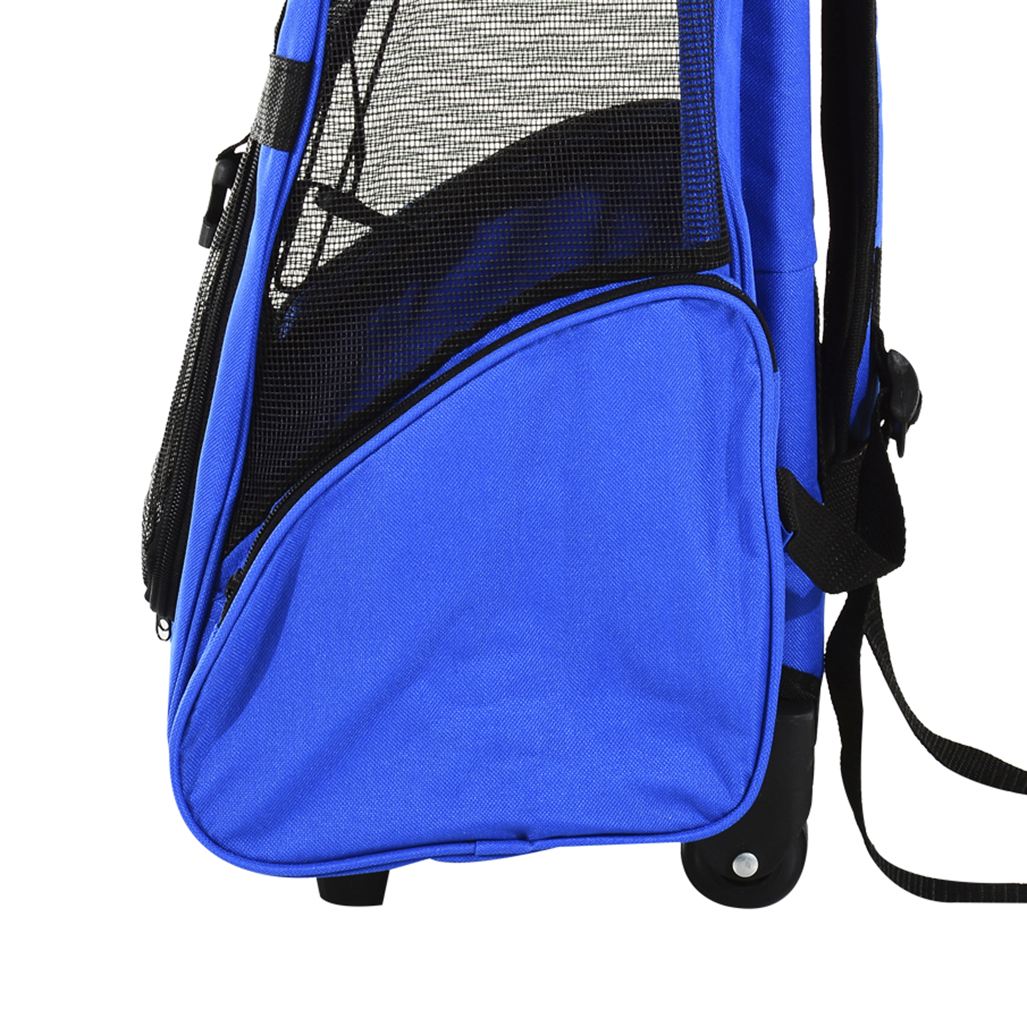 Hundetransporttasche, Haustierrucksack, 2-in-1-Design, ausziehbarer Griff, Seitentaschen, Blau, 42 x 25 x 55cm