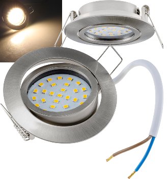 LED-Einbauleuchte "Flat-26" warmweiß, 80x26mm, 3W, 370lm, Edelstahl gebürstet