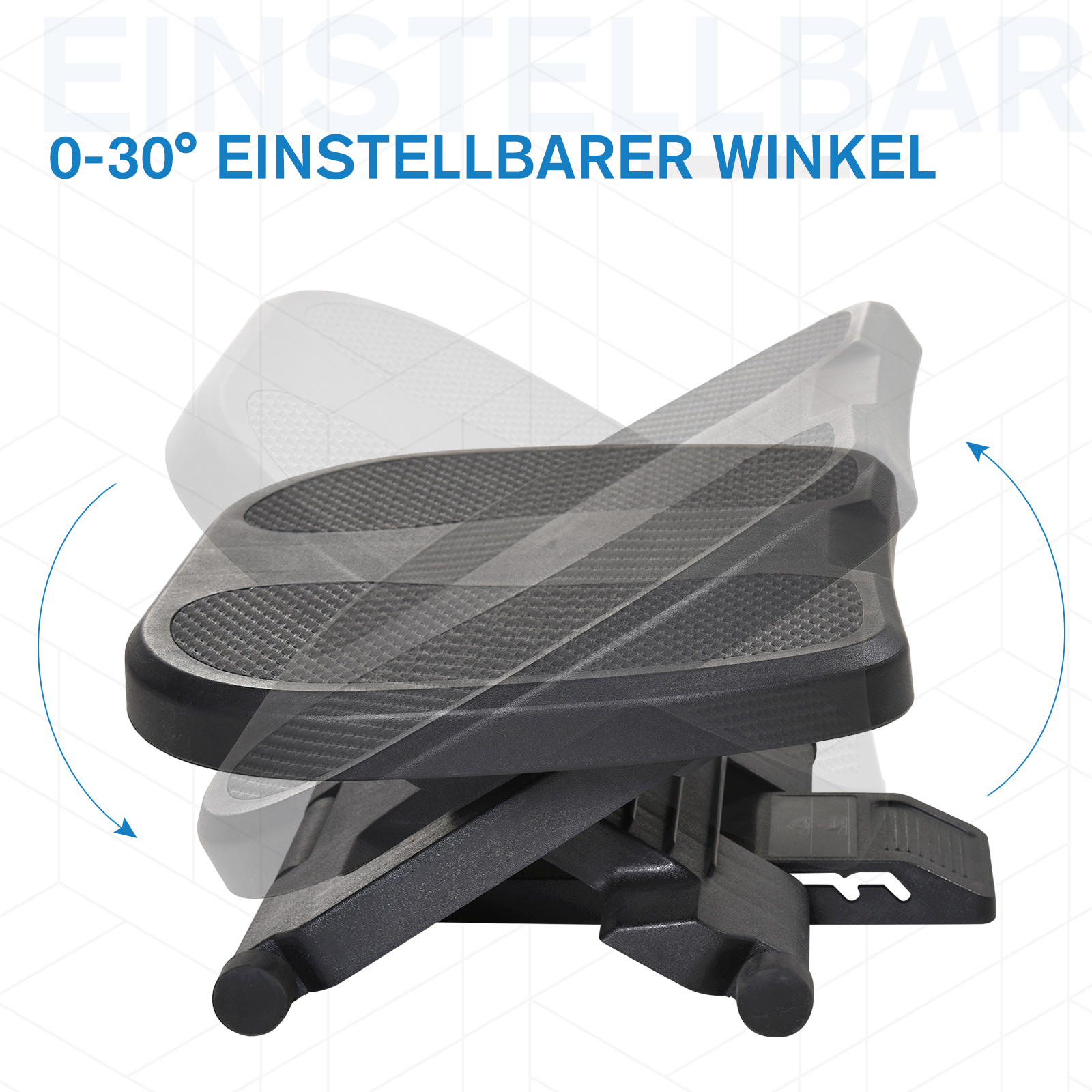 Fußstütze, Fußablage, höhenverstellbar, 0-30° neigbar, Schwarz