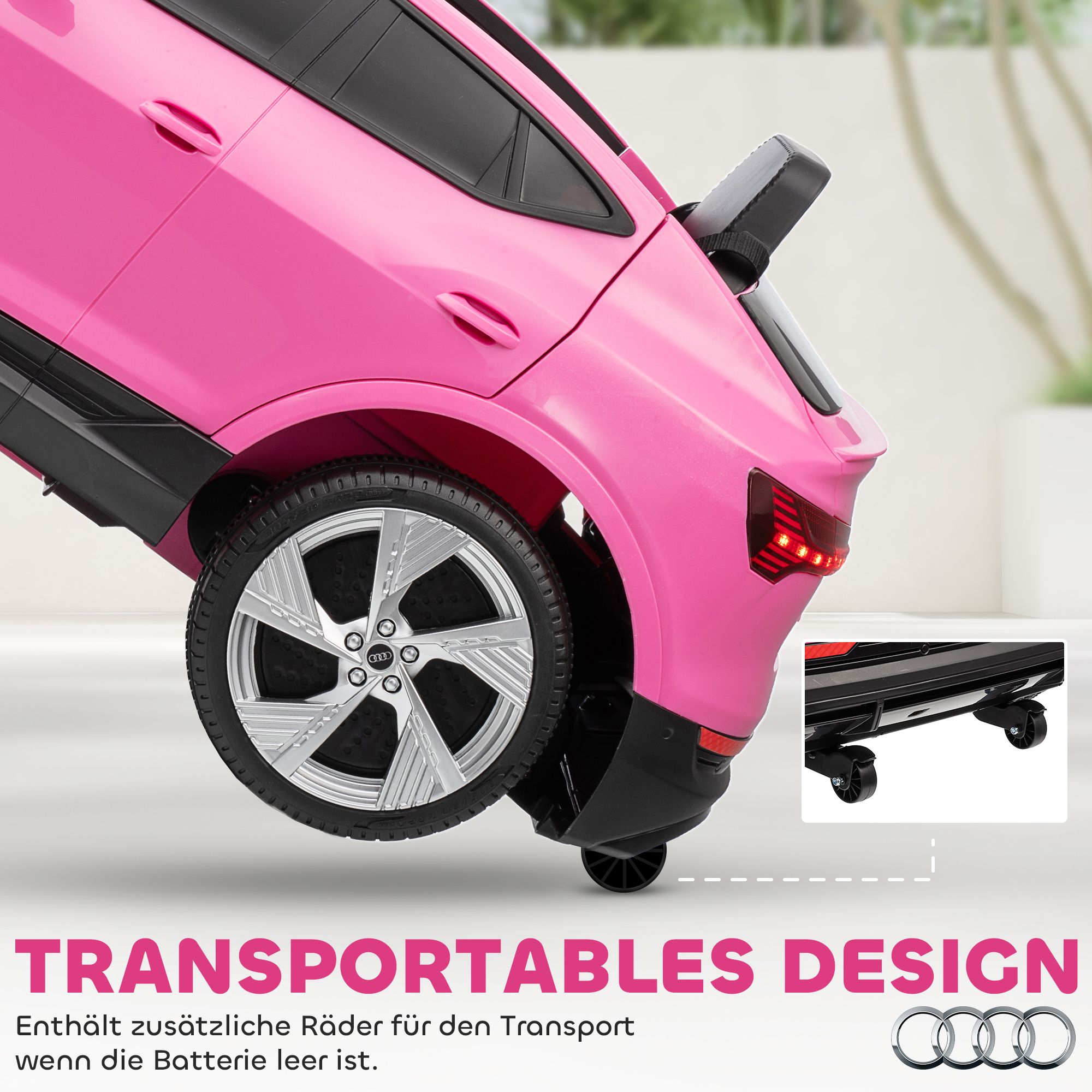 Elektro Kinderauto 12V Elektrofahrzeug Audi E-tron Elektroauto mit Fernbedienung, Sicherheitsgurt, für 3-5 Jahre