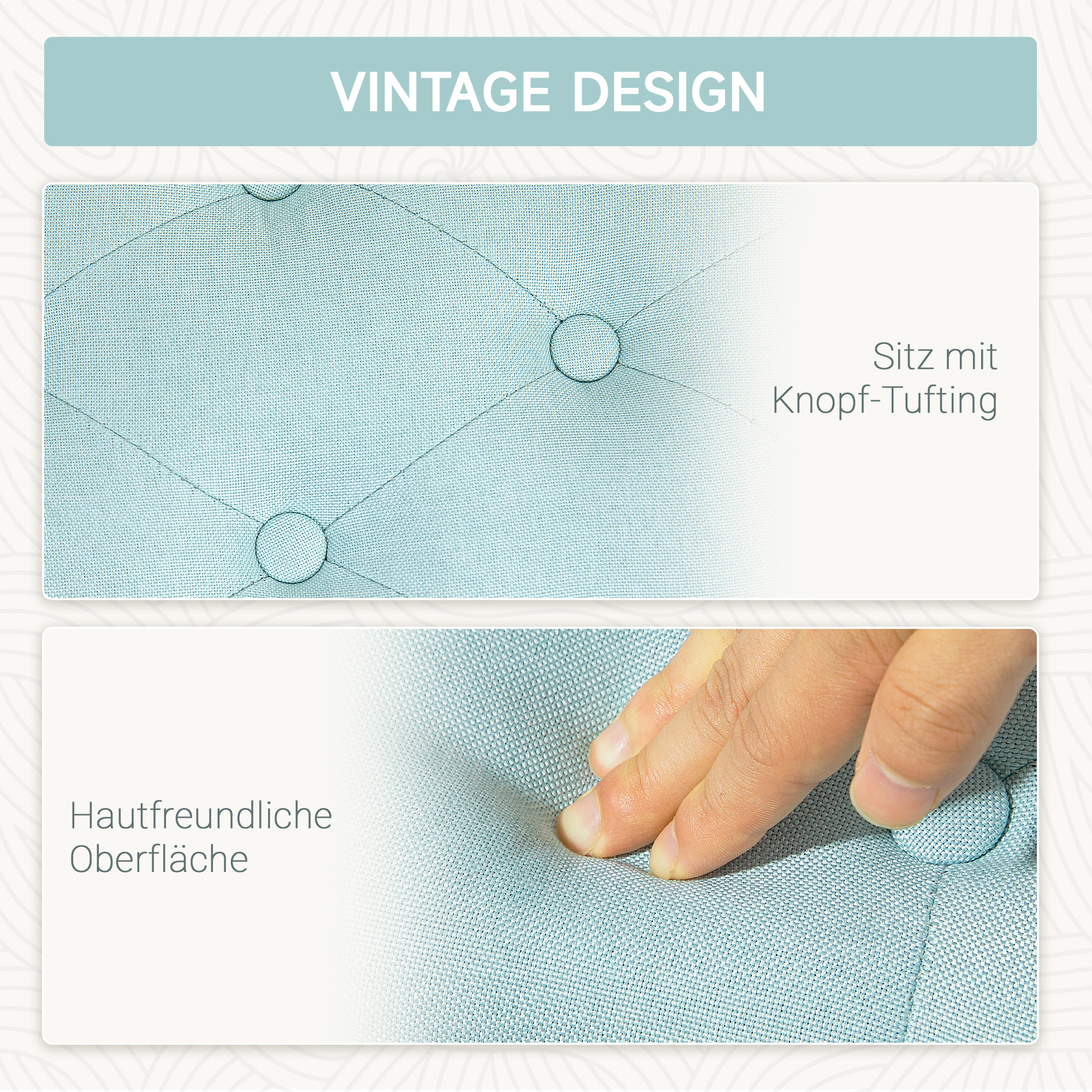 Sitzbank, Polsterbank mit Stauraum, leinenartiges Polyester, Kautschukholz, 100 x 40 x 44 cm, Grün