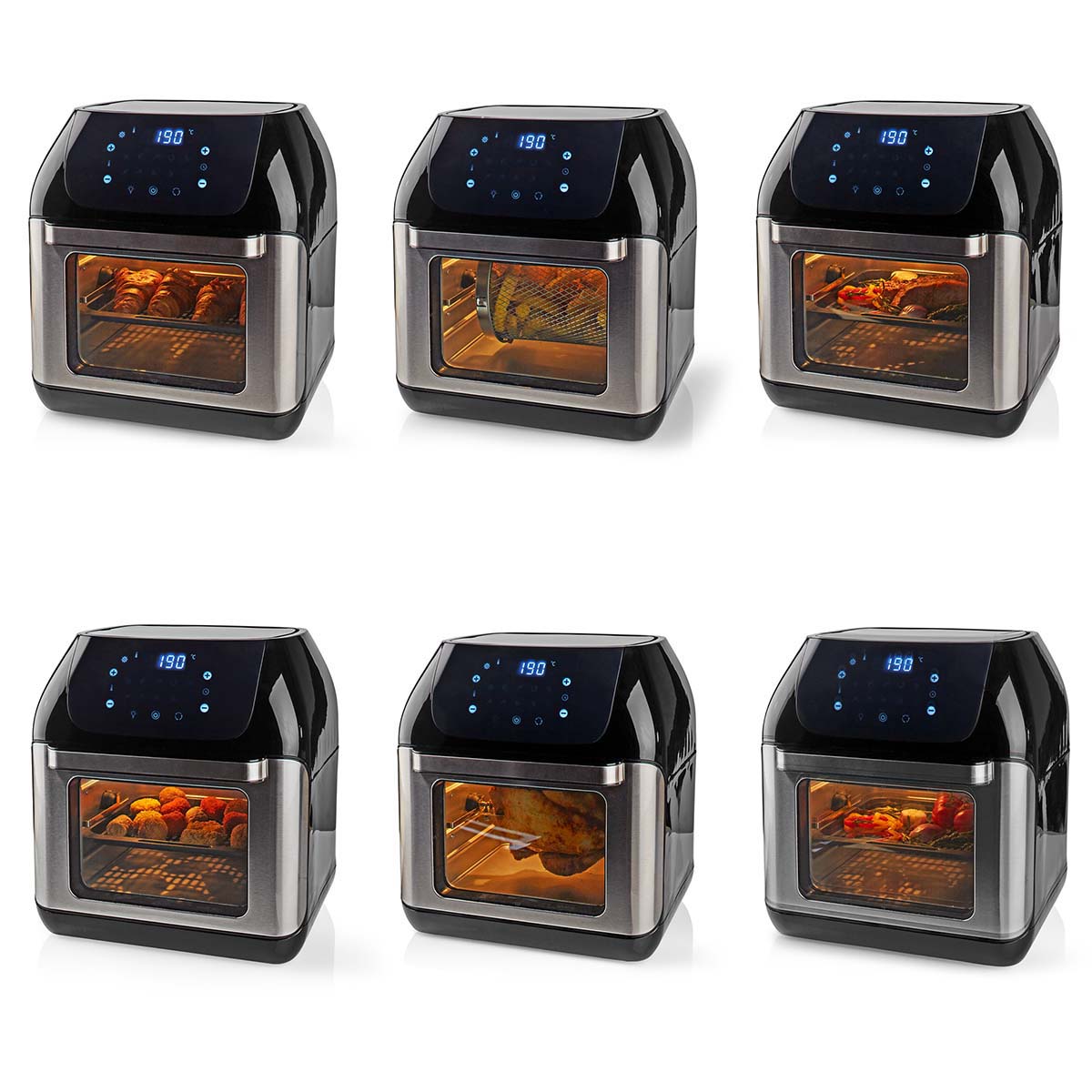 Heißluft Fritteuse | 12 l | Timer: 60 min | Anzahl voreingestellter Programme: 9 | Digital | schwarz