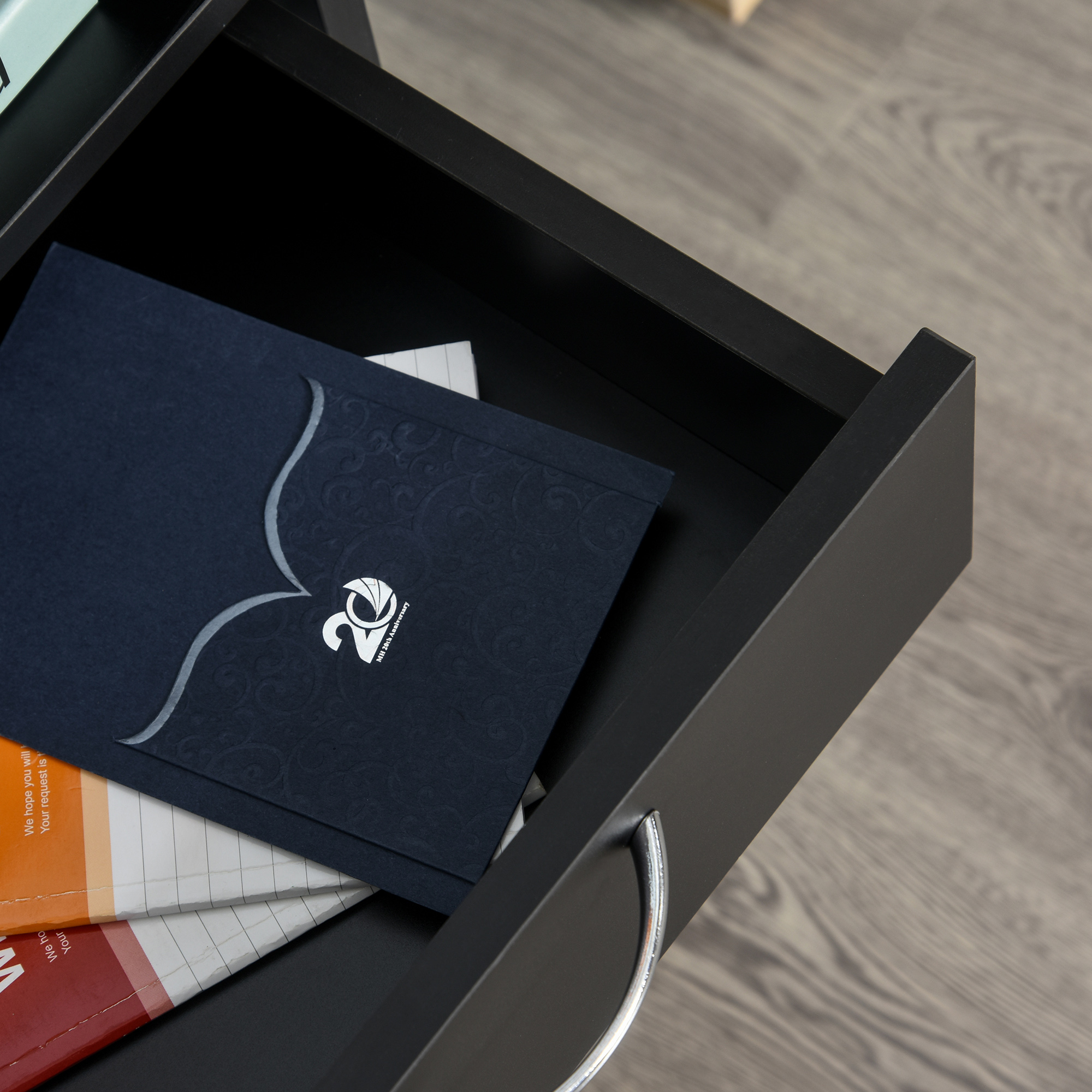 Rollcontainer Schubladencontainer Container, 1 Fach, 1 Regal, 1 Schublade, 40 cm x 3 cm x 60 cm, Schwarz