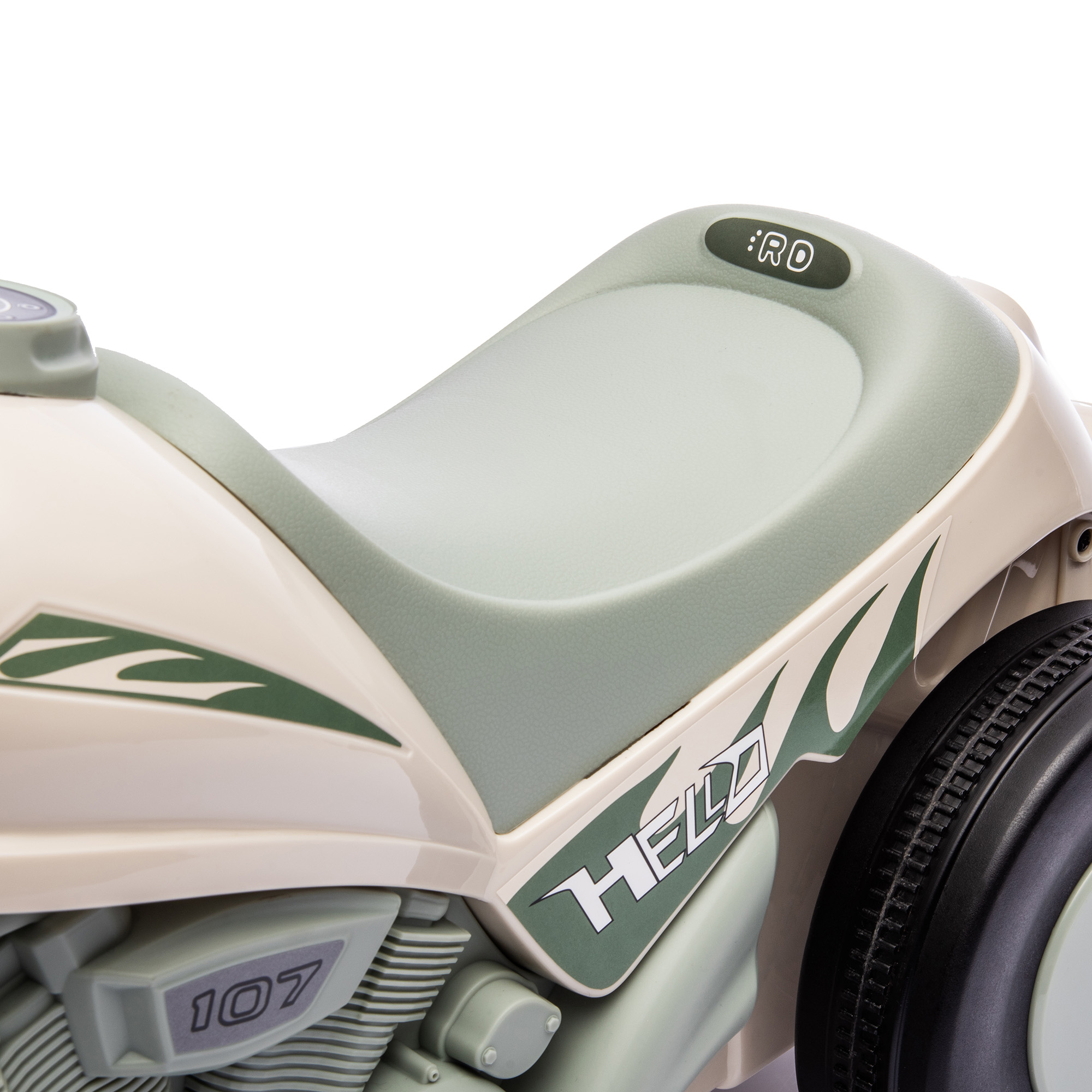 Rutschauto, Motorrad-Design, Musik und Seifenblasen, für 2-5 Jahre, Cremeweiß