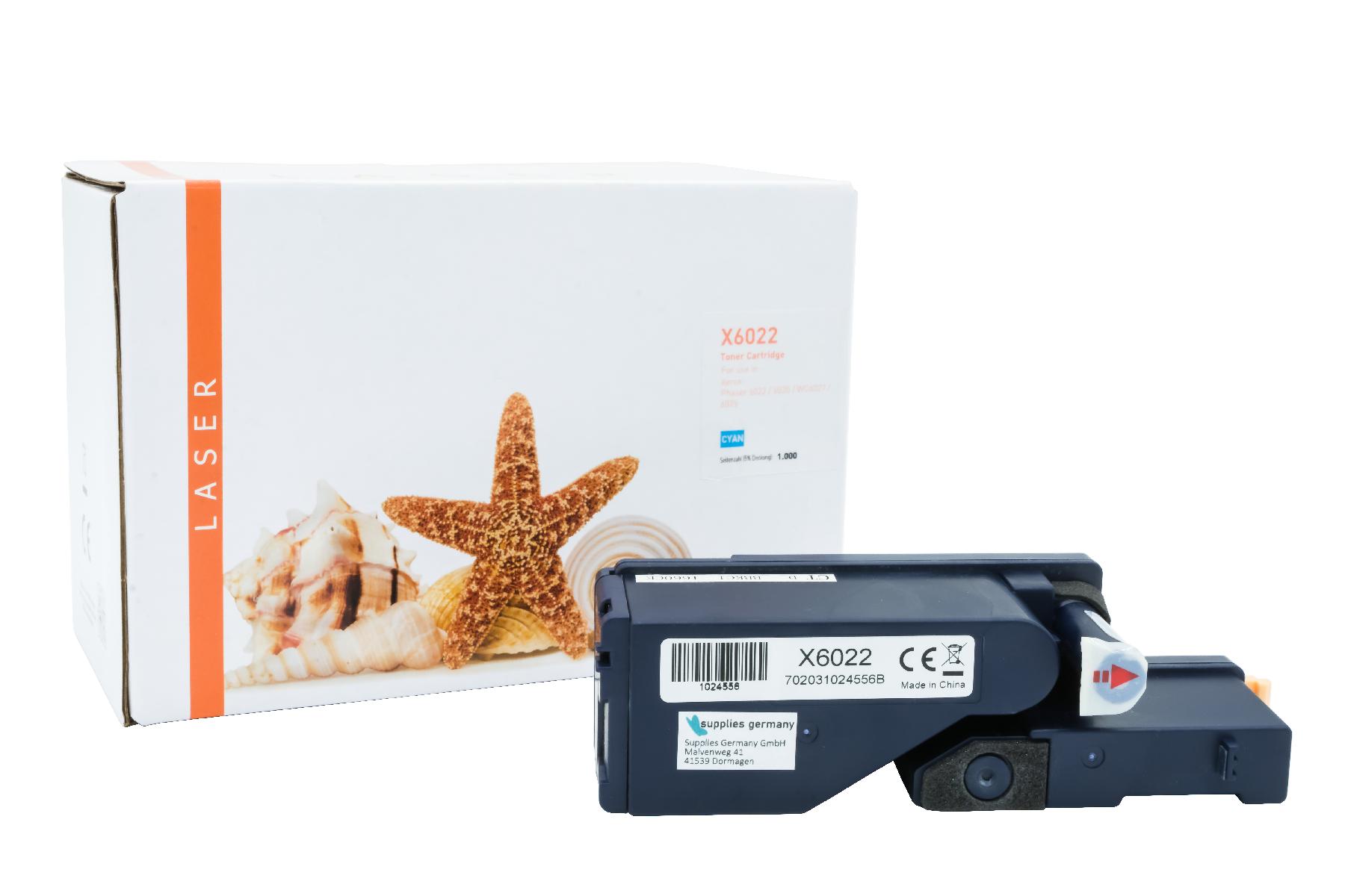 PHASER6022 alternativ Toner Cyan für Xerox / 106R02756 / 1.000 Seiten