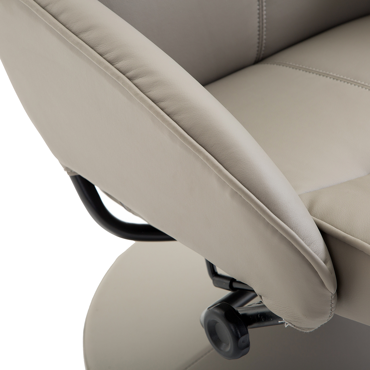 Relaxsessel mit Hocker, 360°drehbarer Fernsehsessel mit Liegefunktion, TV Sessel, Kunstleder, Lesesessel für Wohnzimmer, Schlafzimmer, Grau