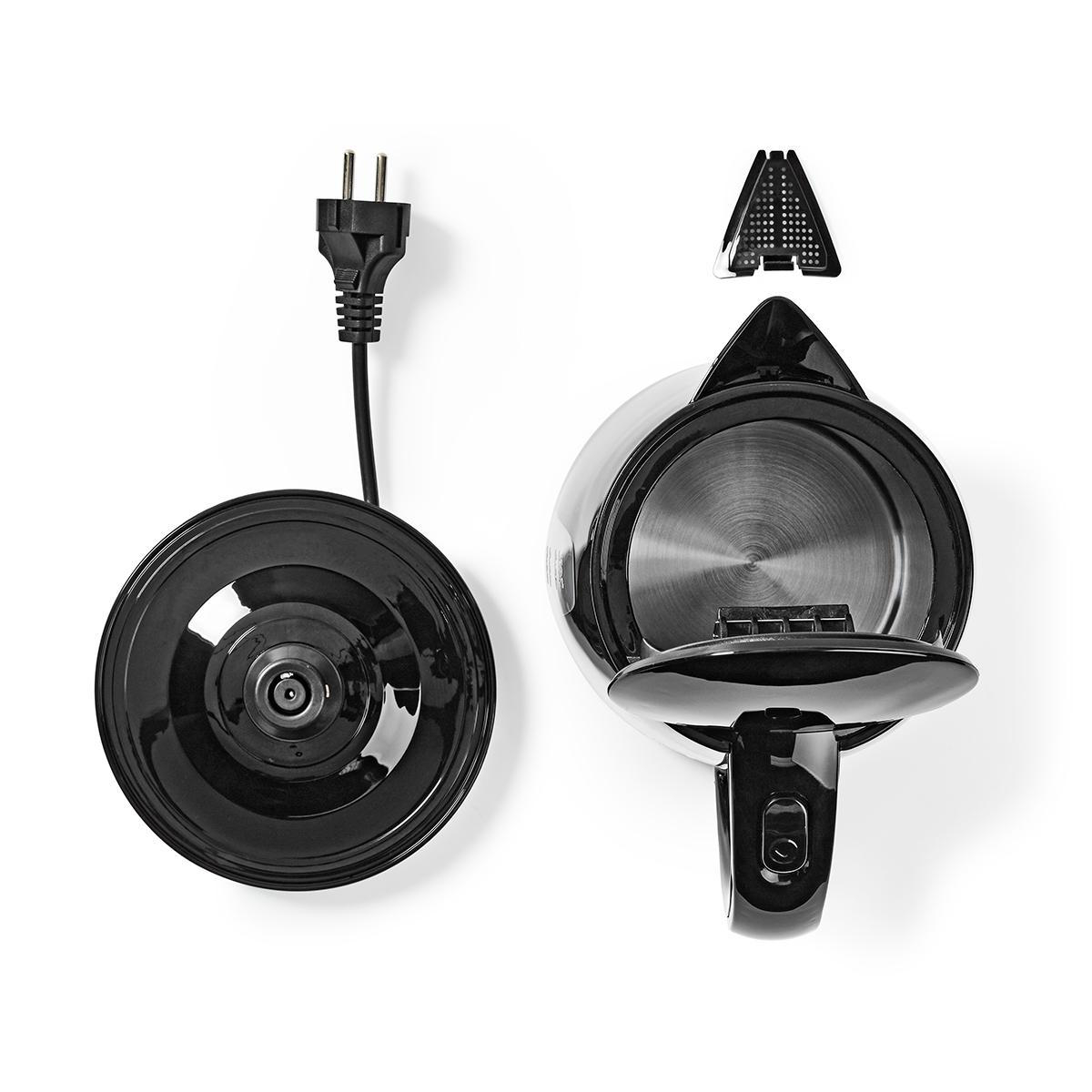 Wasserkocher | 1.7 l | Plastik | schwarz | Um 360 Grad drehbar | Verdecktes Heizelement | Strix Controller | Boil-dry protection
