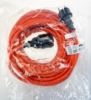 Verlängerungskabel 15m, IP44, Orange, H07RN-F 3G1,5 , Stecker / Kupplung