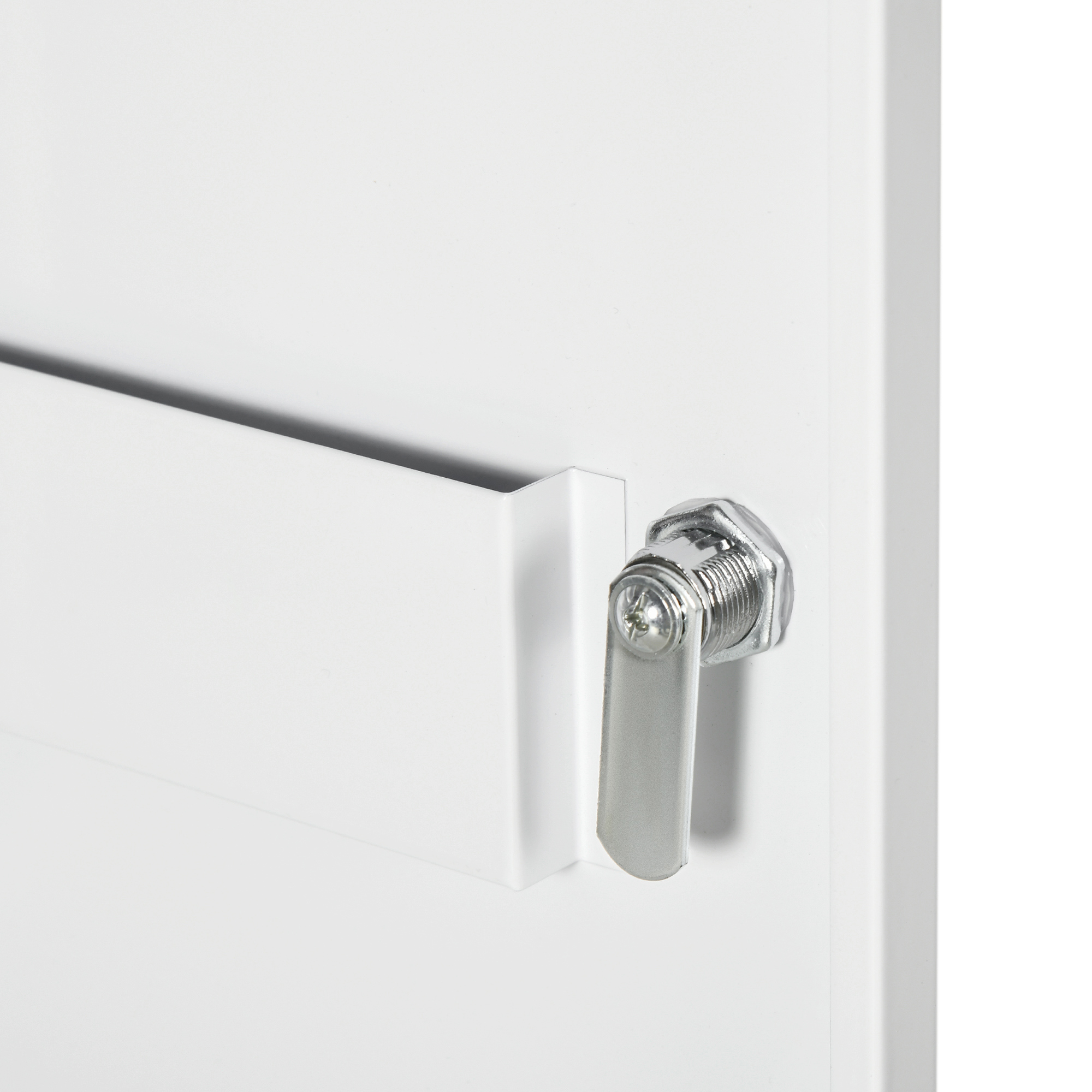 Medizinschrank, 3 Fächer, abschließbar, mit Rezeptfach, stabiles Stahlgehäuse, weiß, 40 x 15 x 53,5 cm