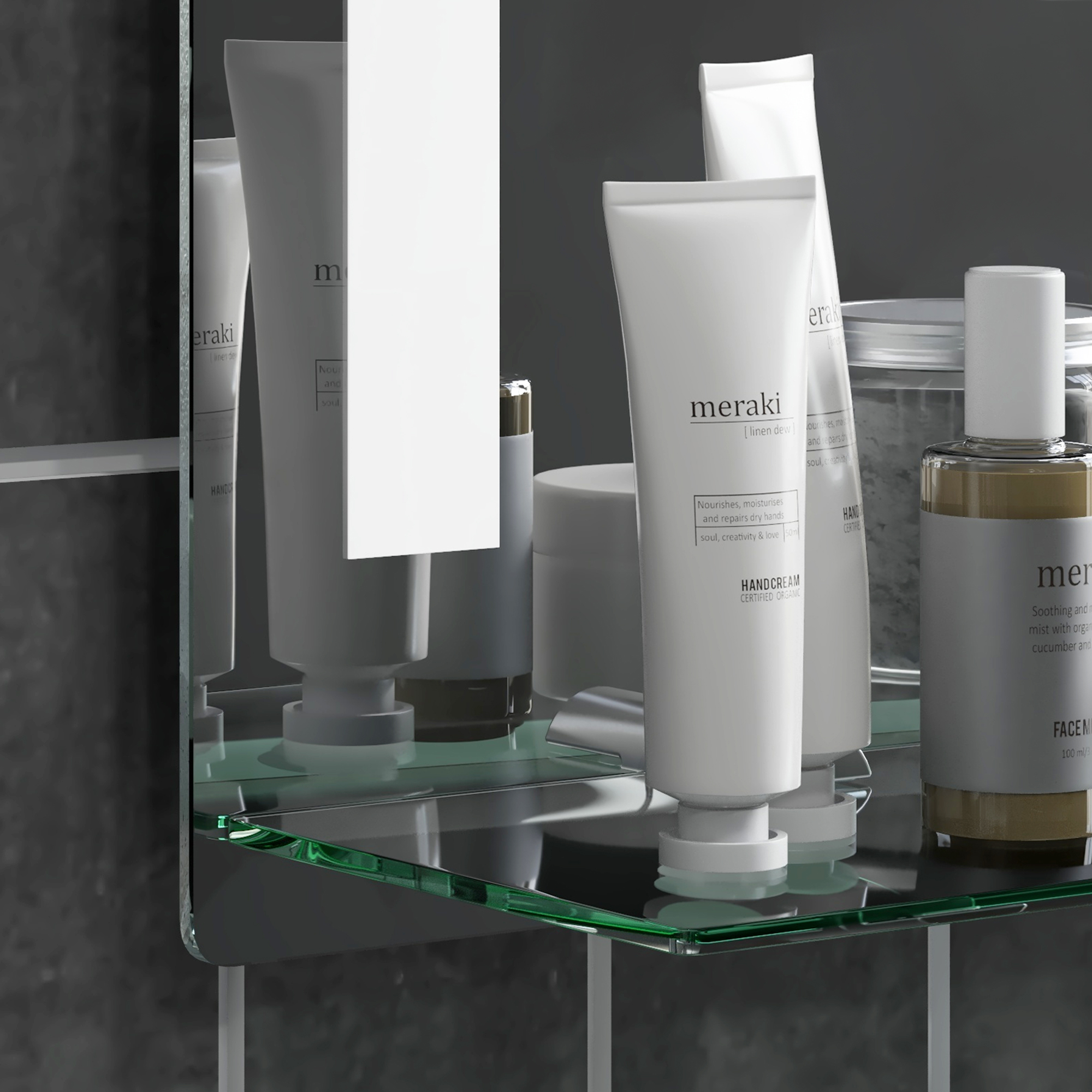 Badezimmerspiegel mit LED-Beleuchtung, elegant und hochwertig, Glas, Aluminium, Kunststoff, 50L x 12B x 70H cm